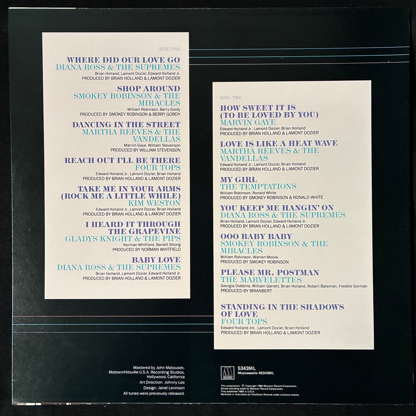 VARIOUS ARTISTS - EVERY GREAT MOTOWN SONG - VOLUME I : THE 1960'S (USED VINYL 1984 AUS M-/M-)