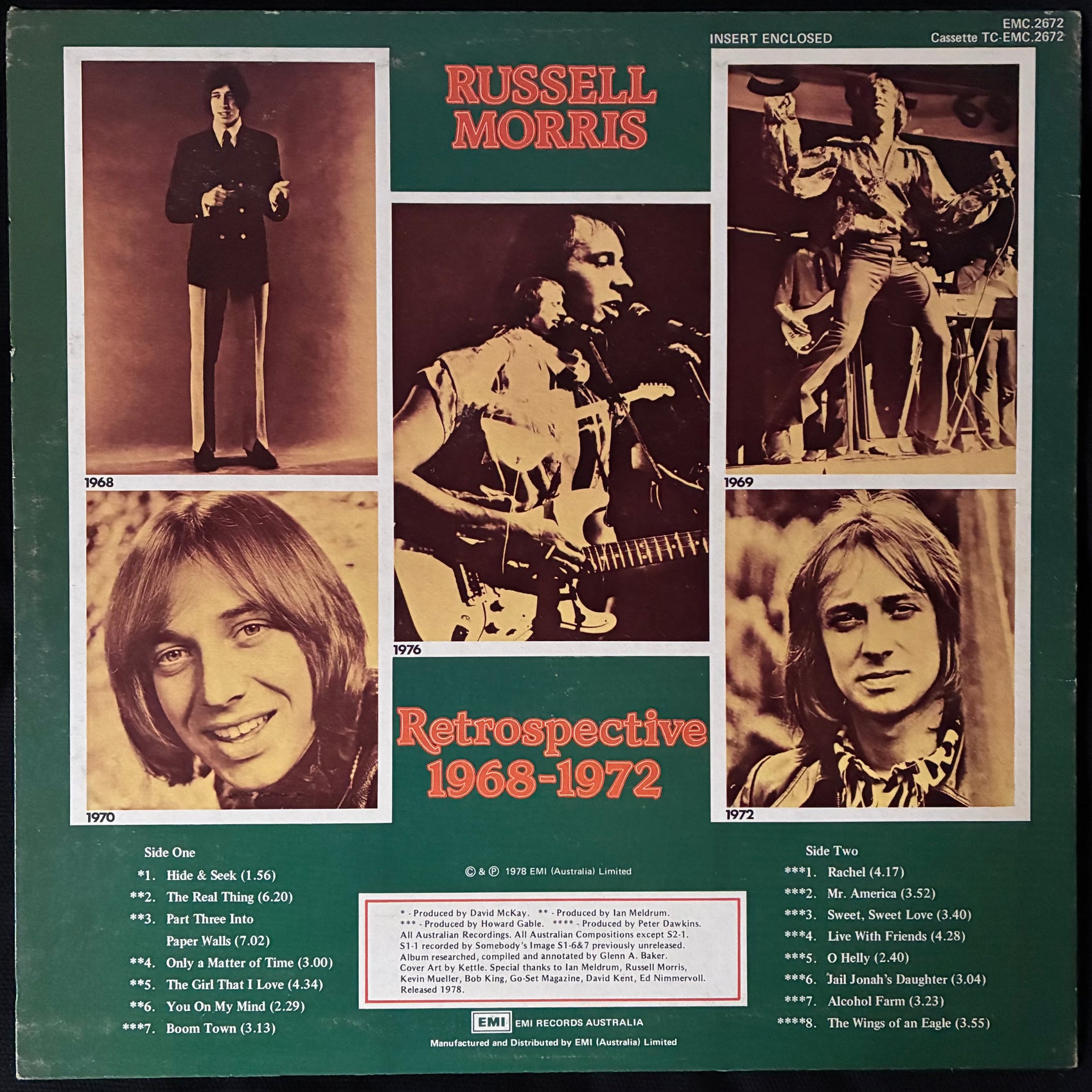RUSSELL MORRIS - RETROSPECTIVE 1968-1972 (USED VINYL 1978 AUS M-/EX)