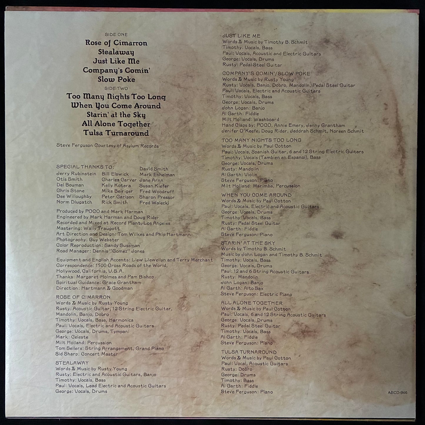 POCO - ROSE OF CIMARRON (USED VINYL 1976 AUS M-/M-)
