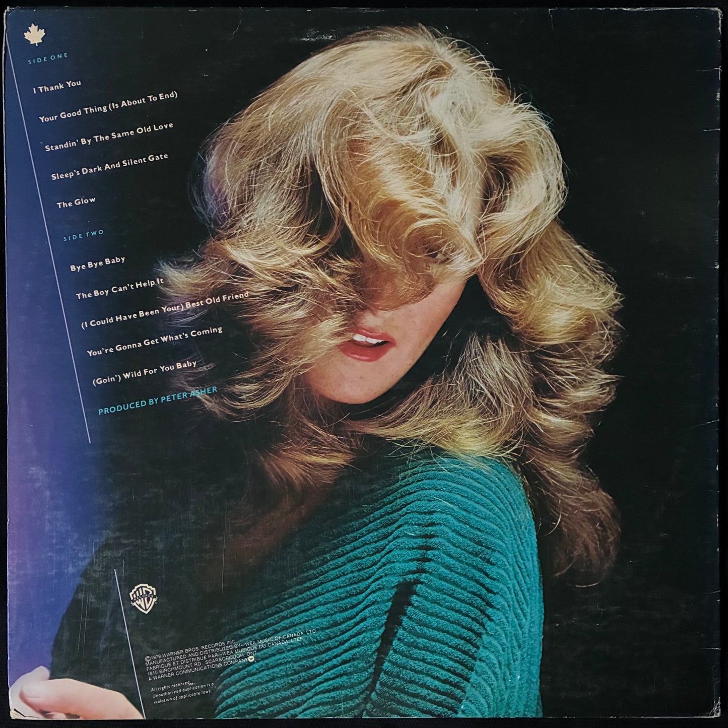 BONNIE RAITT - THE GLOW (USED VINYL 1979 CANADA M-/EX)