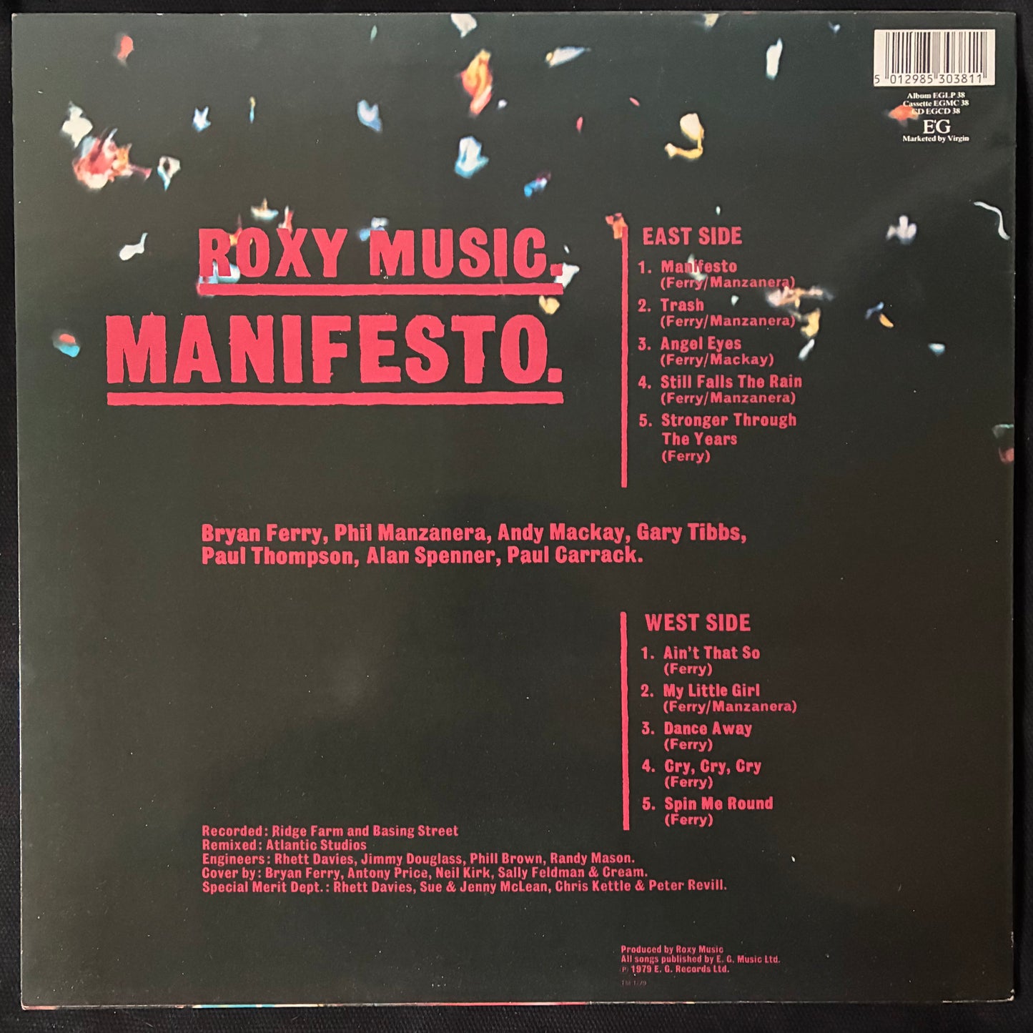 ROXY MUSIC - MANIFESTO (USED VINYL 1987 UK M-/M-)