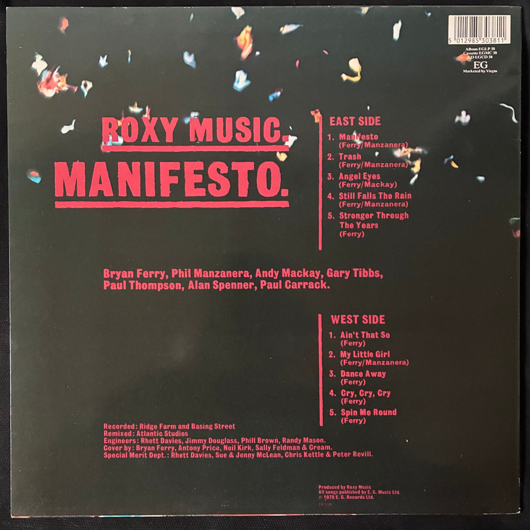 ROXY MUSIC - MANIFESTO (USED VINYL 1987 UK M-/M-)