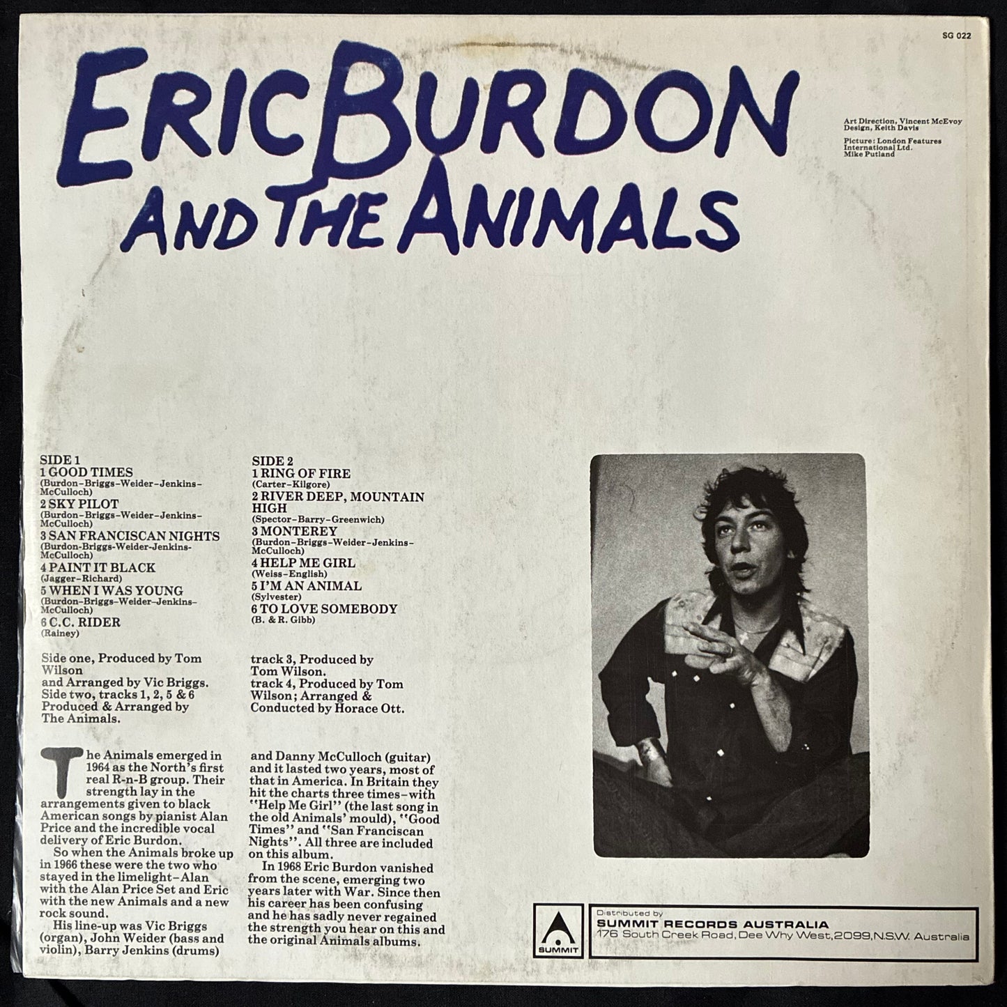 ERIC BURDON & THE ANIMALS - ERIC BURDON & THE ANIMALS (USED VINYL AUS M-/EX)