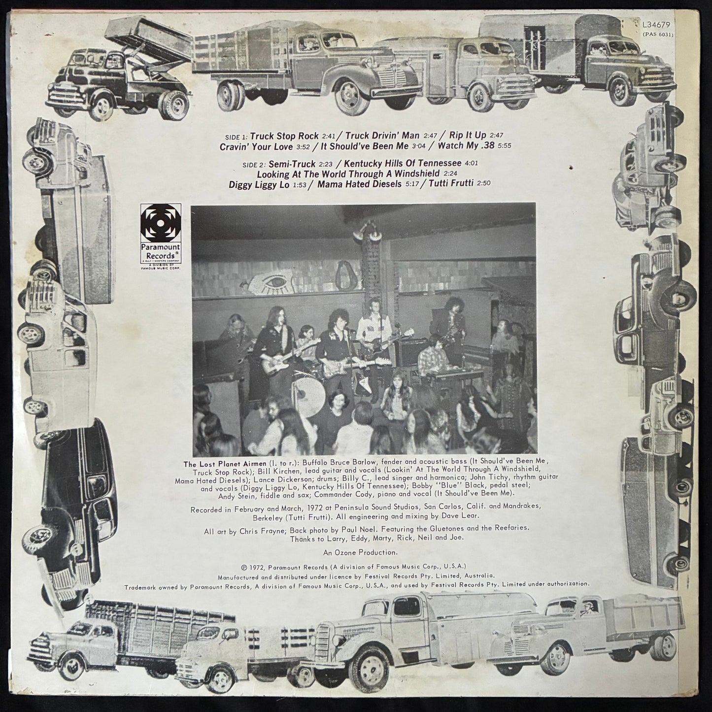 COMMANDER CODY AND HIS LOST PLANET AIRMEN - HOT LICKS, COLD STEEL & TRUCKERS FAVORITES (USED VINYL 1972 AUS EX+/EX-)