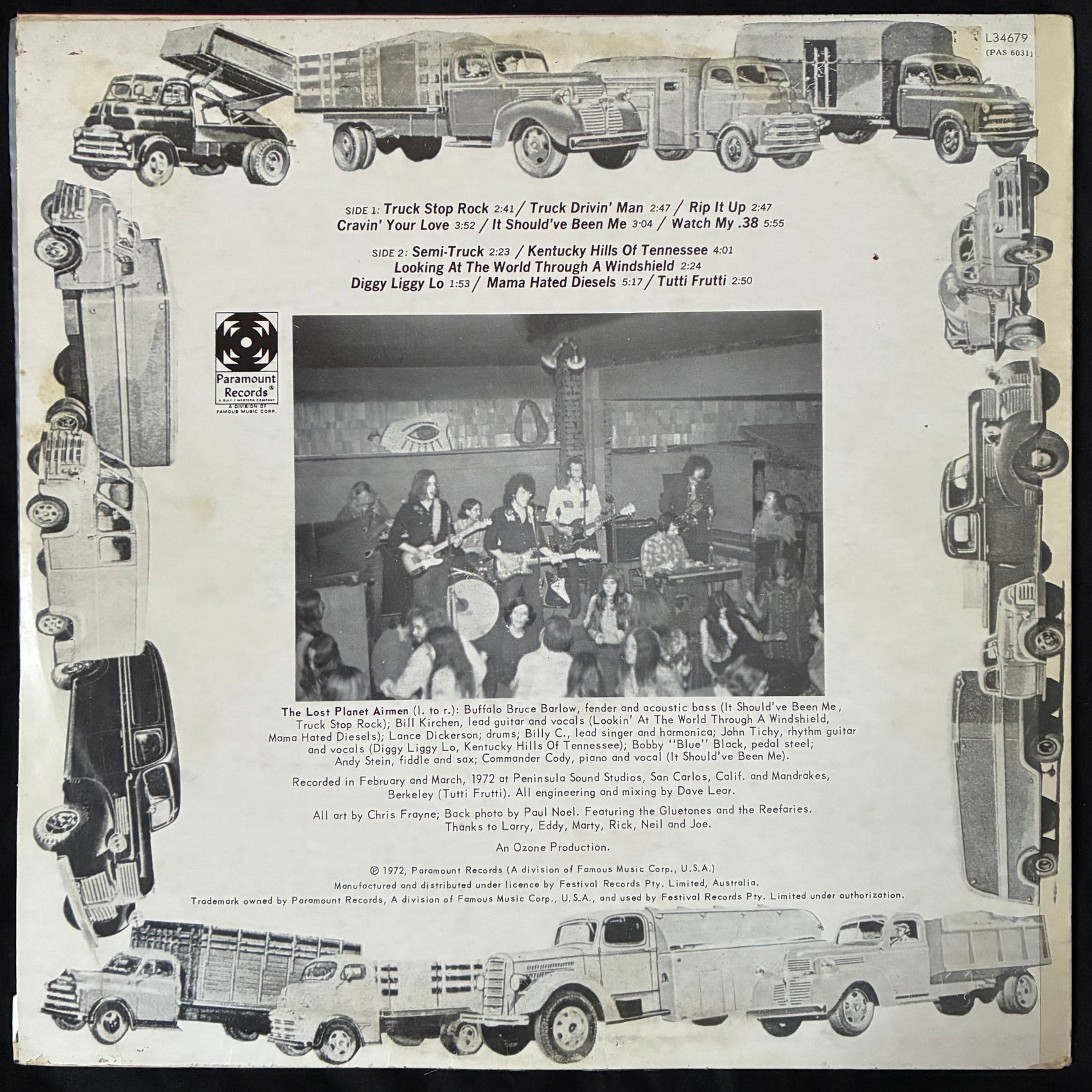 COMMANDER CODY AND HIS LOST PLANET AIRMEN - HOT LICKS, COLD STEEL & TRUCKERS FAVORITES (USED VINYL 1972 AUS EX+/EX-)