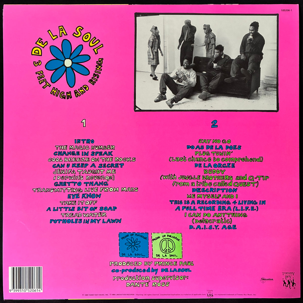 DE LA SOUL - 3 FEET HIGH AND RISING (FIRST PRESSING) (USED VINYL 1989 AUS M-/M-)
