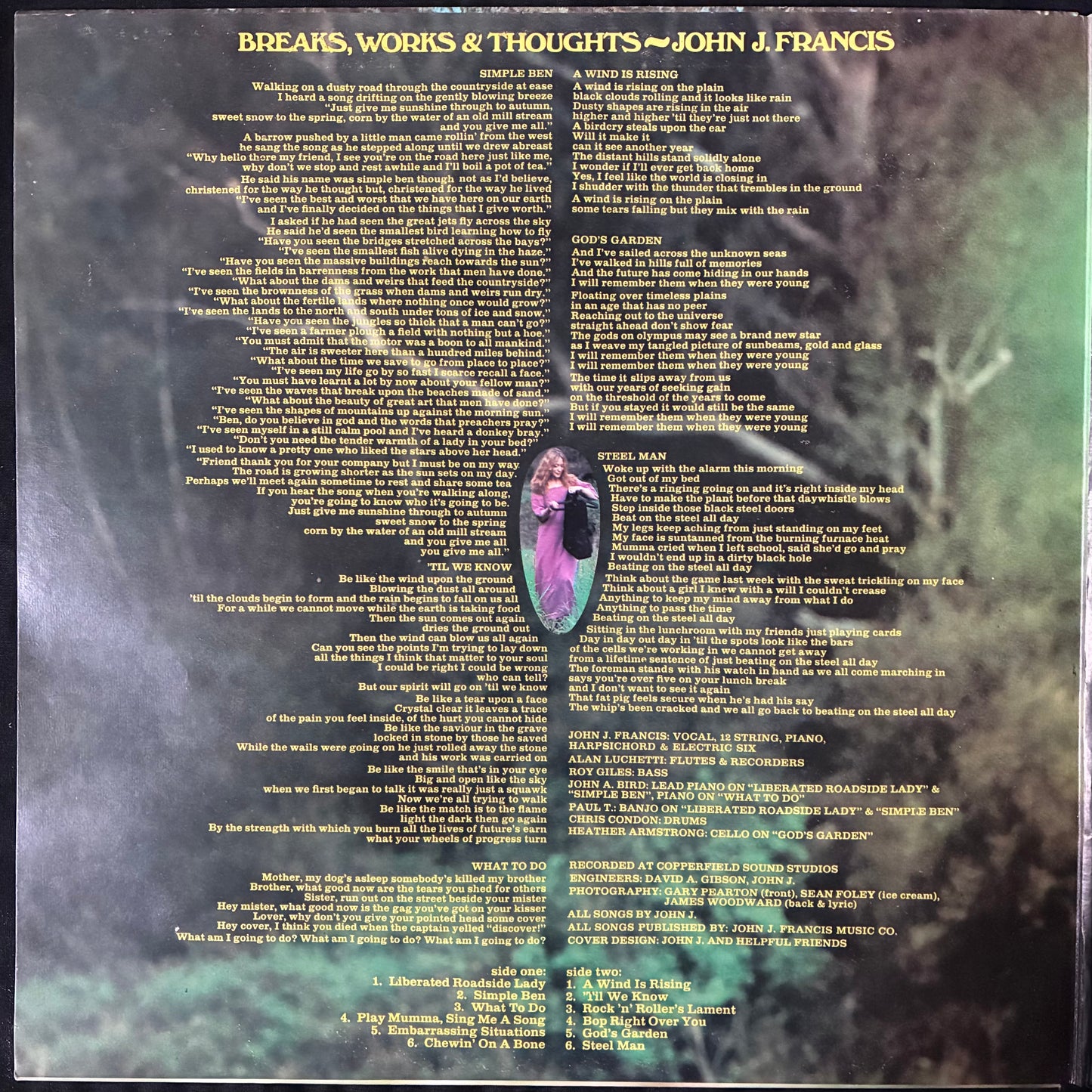 JOHN J. FRANCIS - BREAKS, WORKS & THOUGHTS (USED VINYL 1973 AUS EX+/EX-)