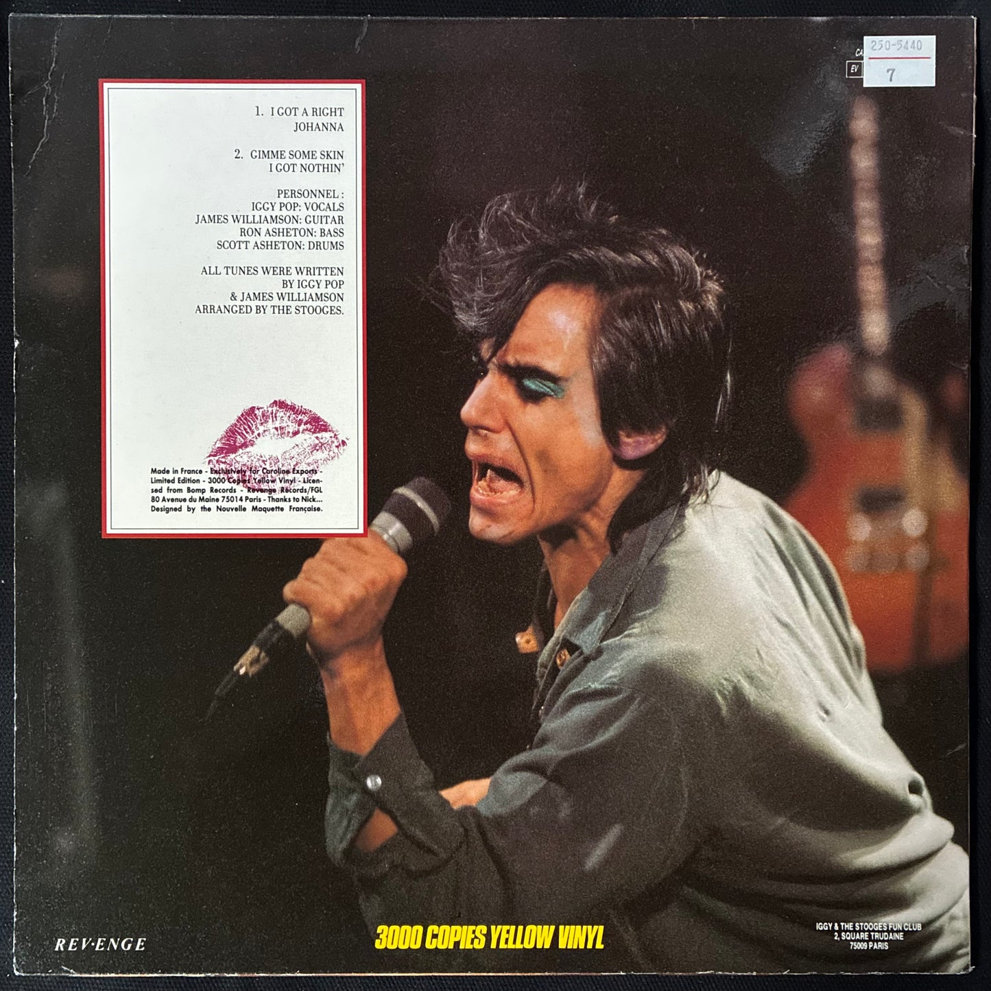IGGY AND THE STOOGES - PURE LUST (12" EP) (YELLOW COLOURED) (USED VINYL 1988 FRANCE M-/EX)