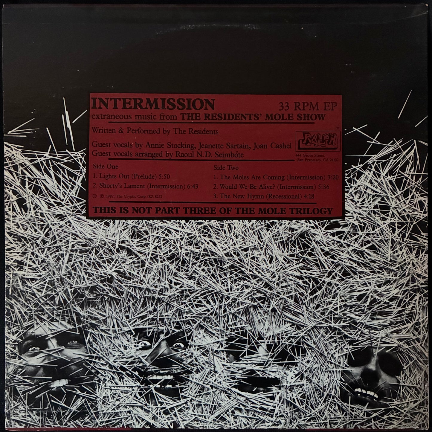 RESIDENTS - INTERMISSION (EP) (USED VINYL 1982 US M-/EX+)