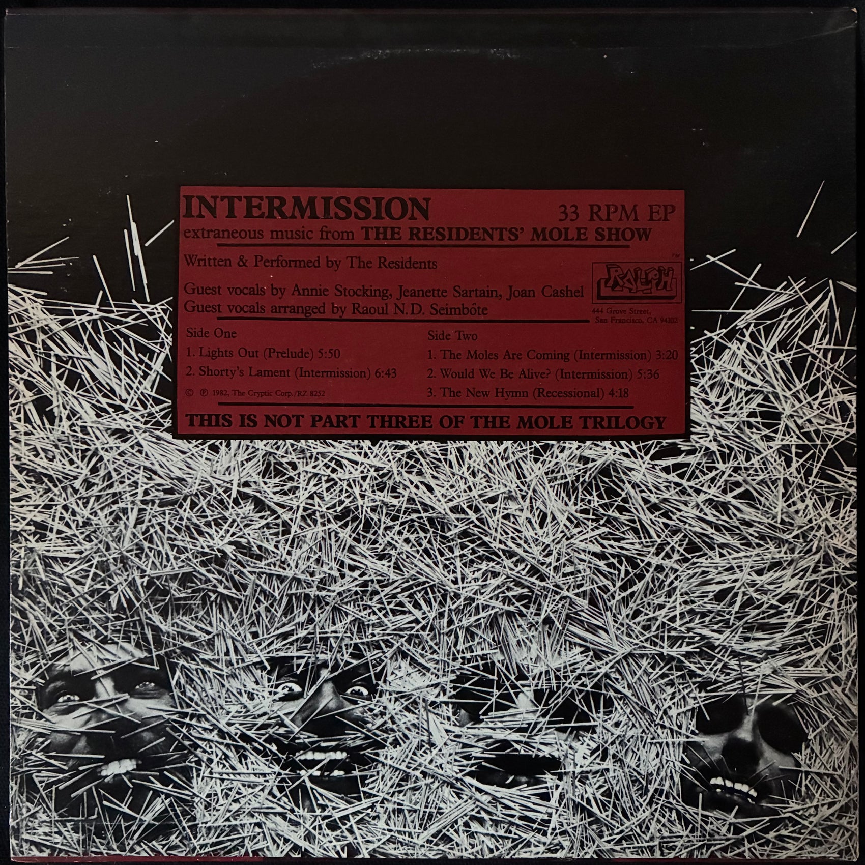 RESIDENTS - INTERMISSION (EP) (USED VINYL 1982 US M-/EX+)