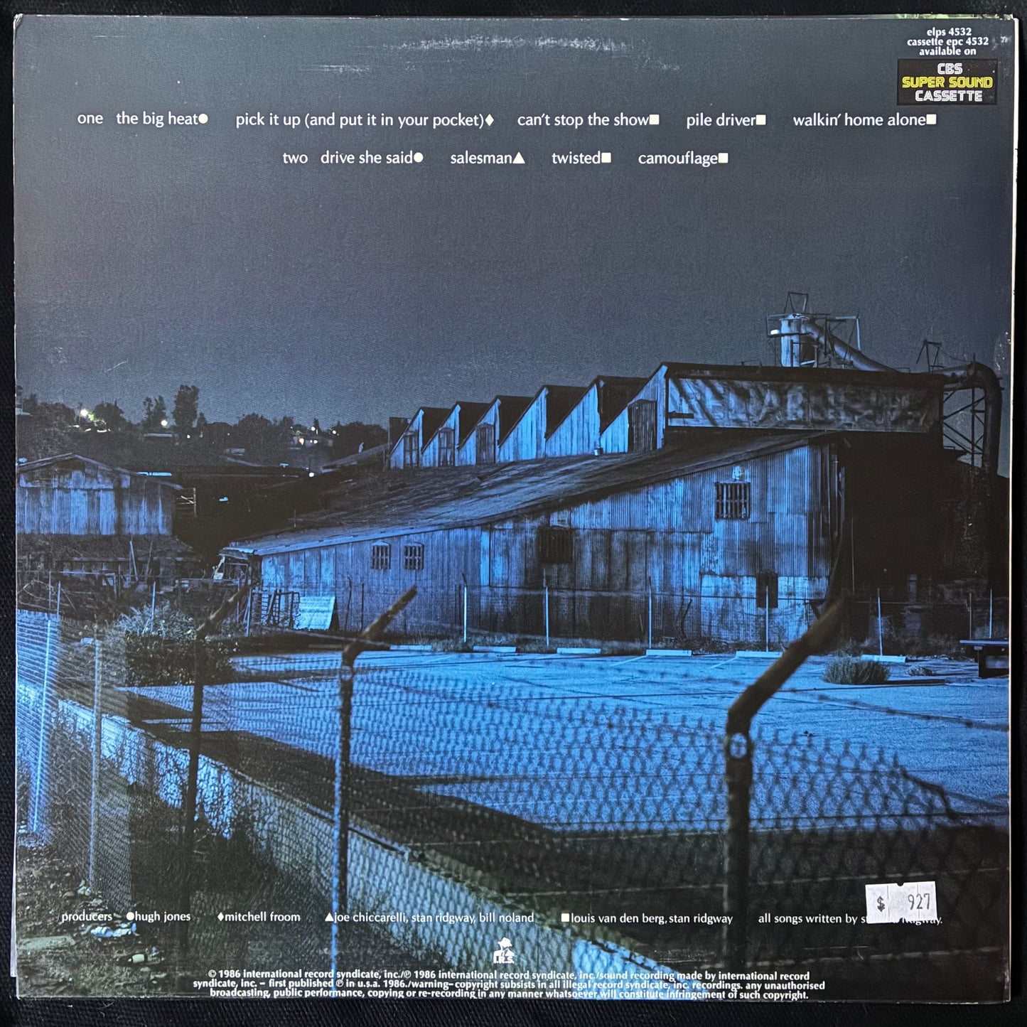 STAN RIDGEWAY - THE BIG HEAT (USED VINYL 1986 AUS M-/EX+)