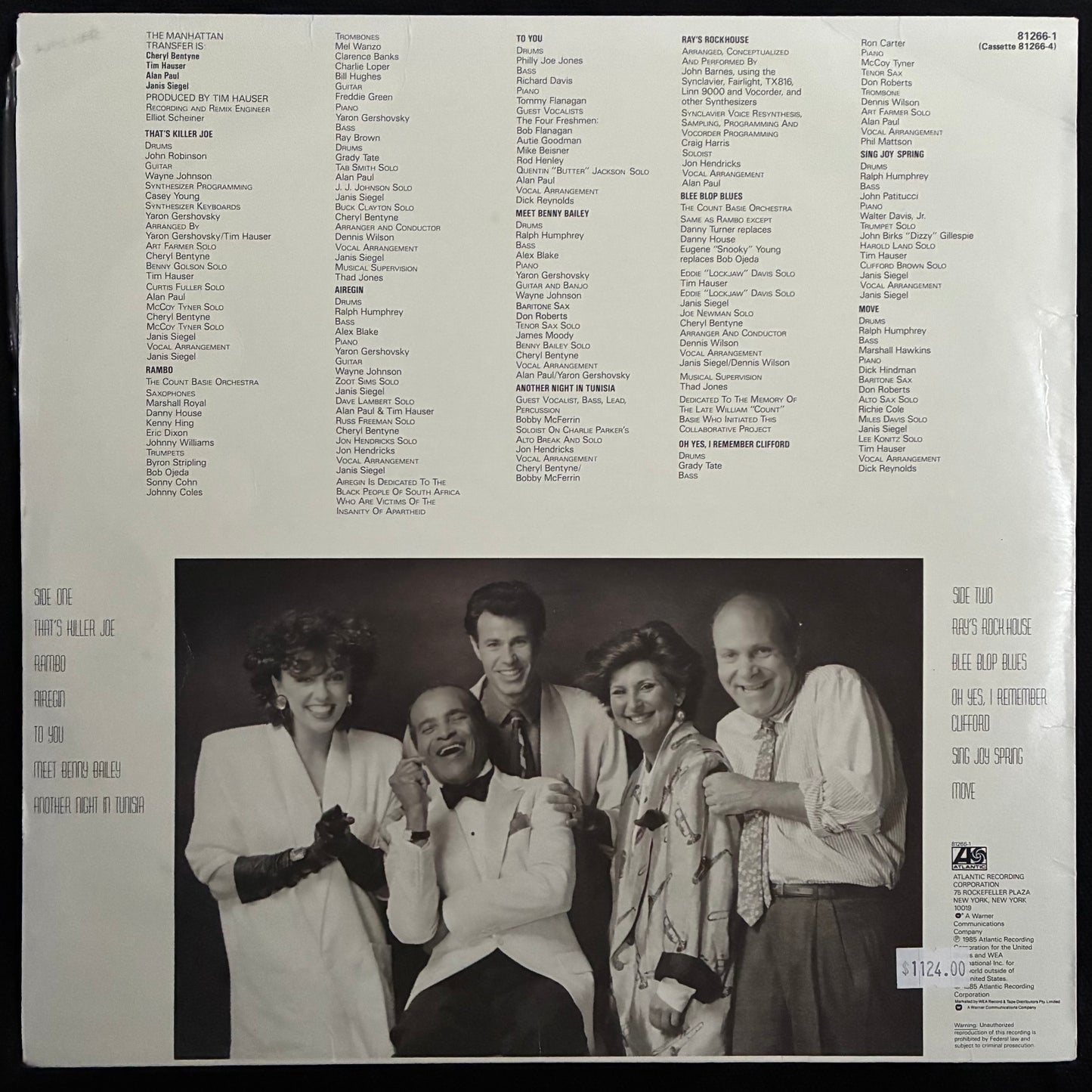 MANHATTAN TRANSFER - VOCALESE (USED VINYL 1985 AUS EX+/EX)