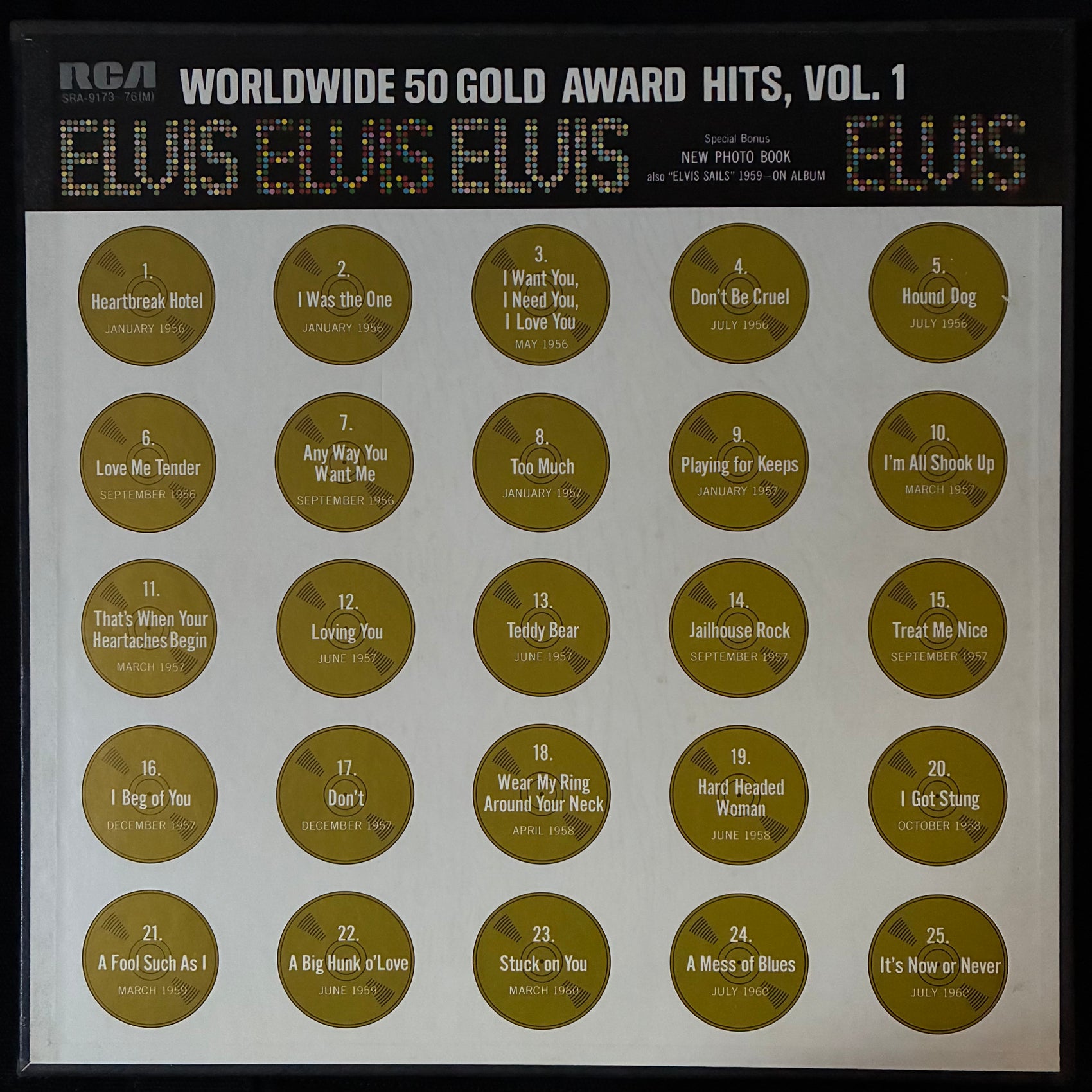 ELVIS PRESLEY - WORLDWIDE 50 GOLD AWARD HITS, VOL.1 (4LP BOX SET) (USED VINYL 1969 JAPAN M-/EX+)