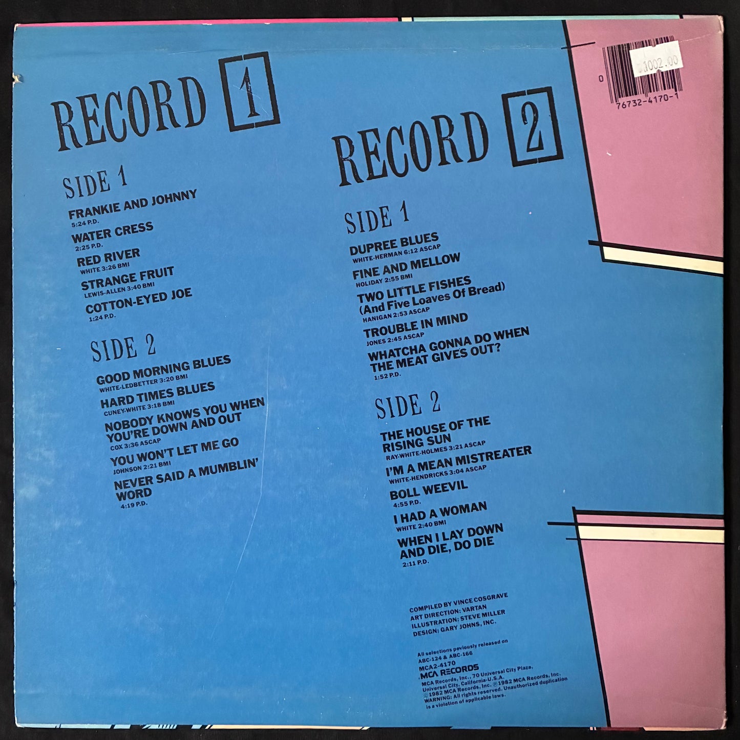 JOHN WHITE - THE LEGENDARY JOSH WHITE (2LP) (USED VINYL 1982 US EX+/EX)