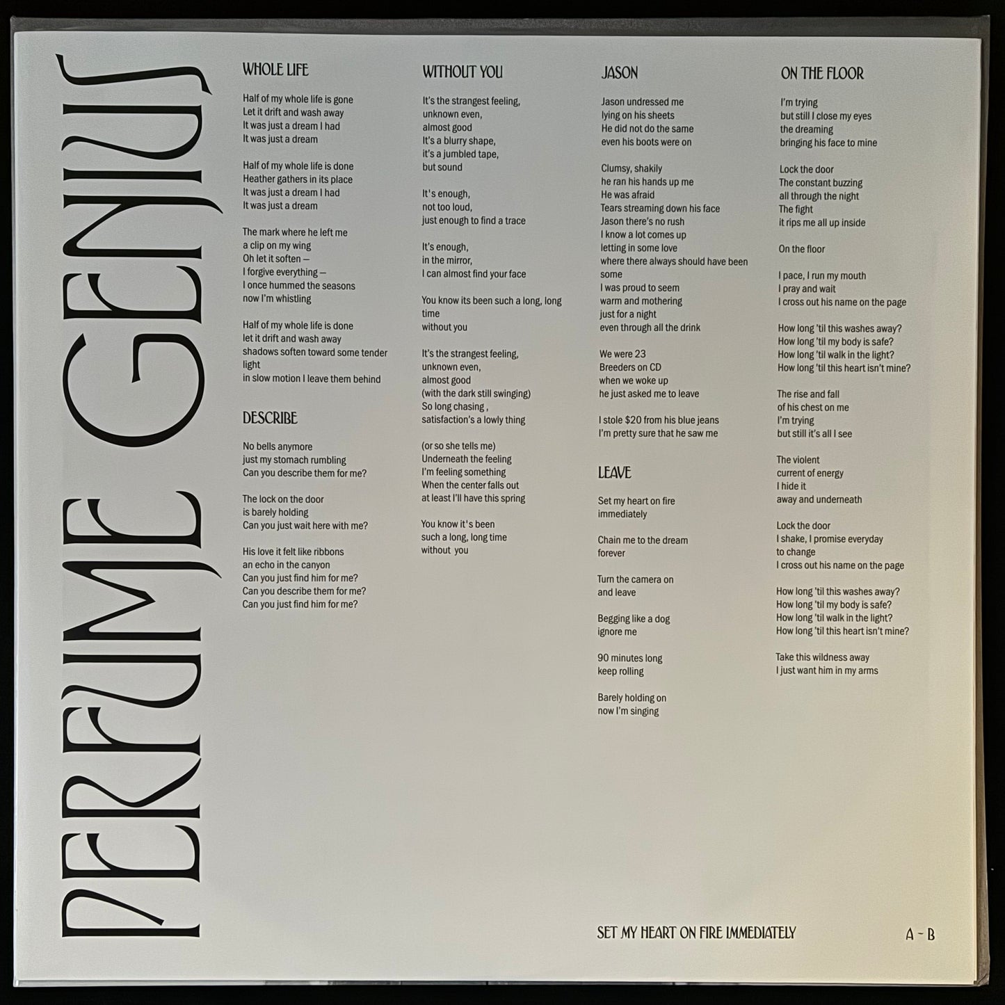 PERFUME GENIUS - SET MY HEART ON FIRE IMMEDIATELY (2LP) (BLUE COLOURED) (USED VINYL 2020 US M-/M-)