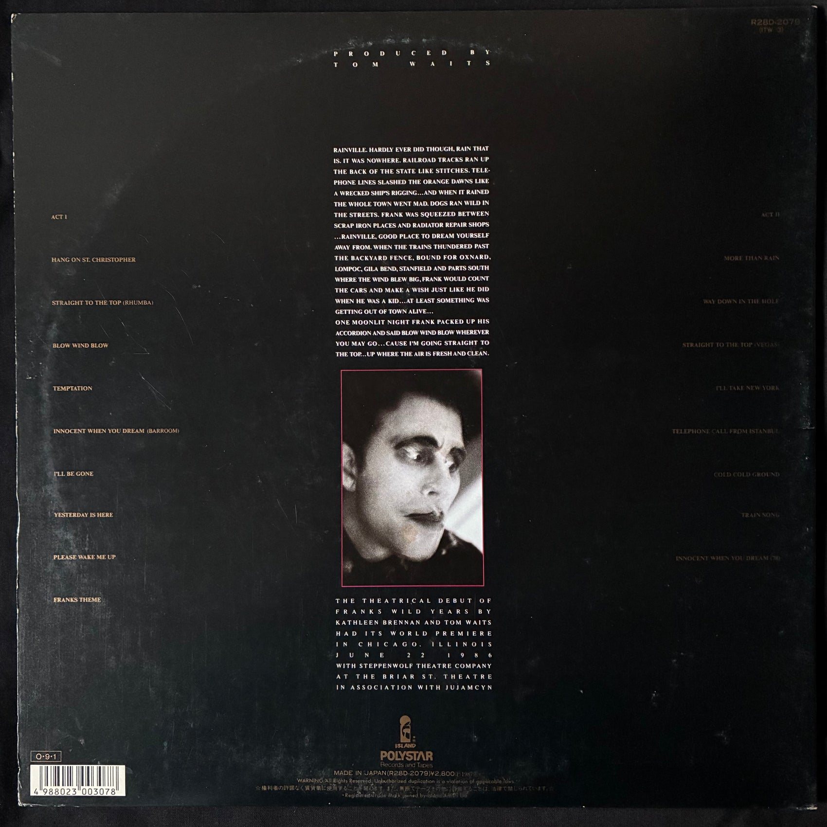 TOM WAITS - FRANKS WILD YEARS (USED VINYL 1987 JAPAN M-/VG+)