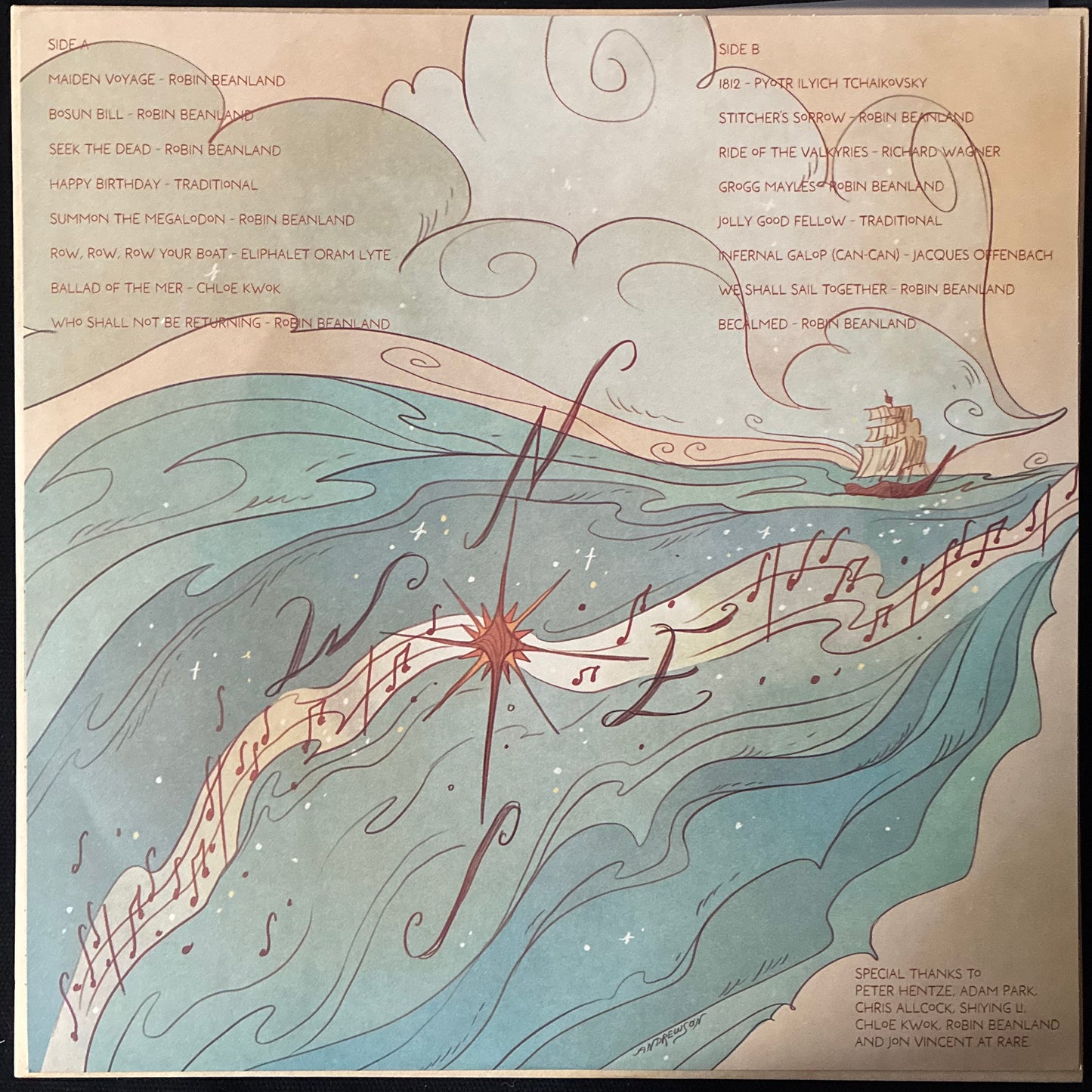 ROBIN BEANLAND & CHLOE KWOK - SHANTIES OF THE SEA OF THIEVES (BLUE COLOURED) (USED VINYL 2025 M-/M-)