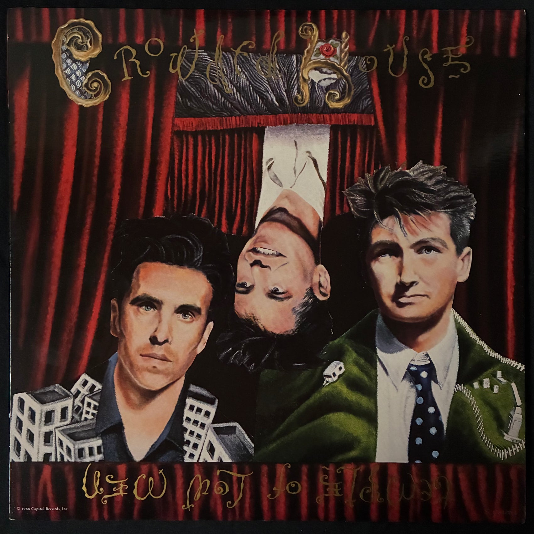 CROWDED HOUSE - TEMPLE OF LOW MEN (FIRST PRESSING) (USED VINYL 1988 CANADA M-/M-)