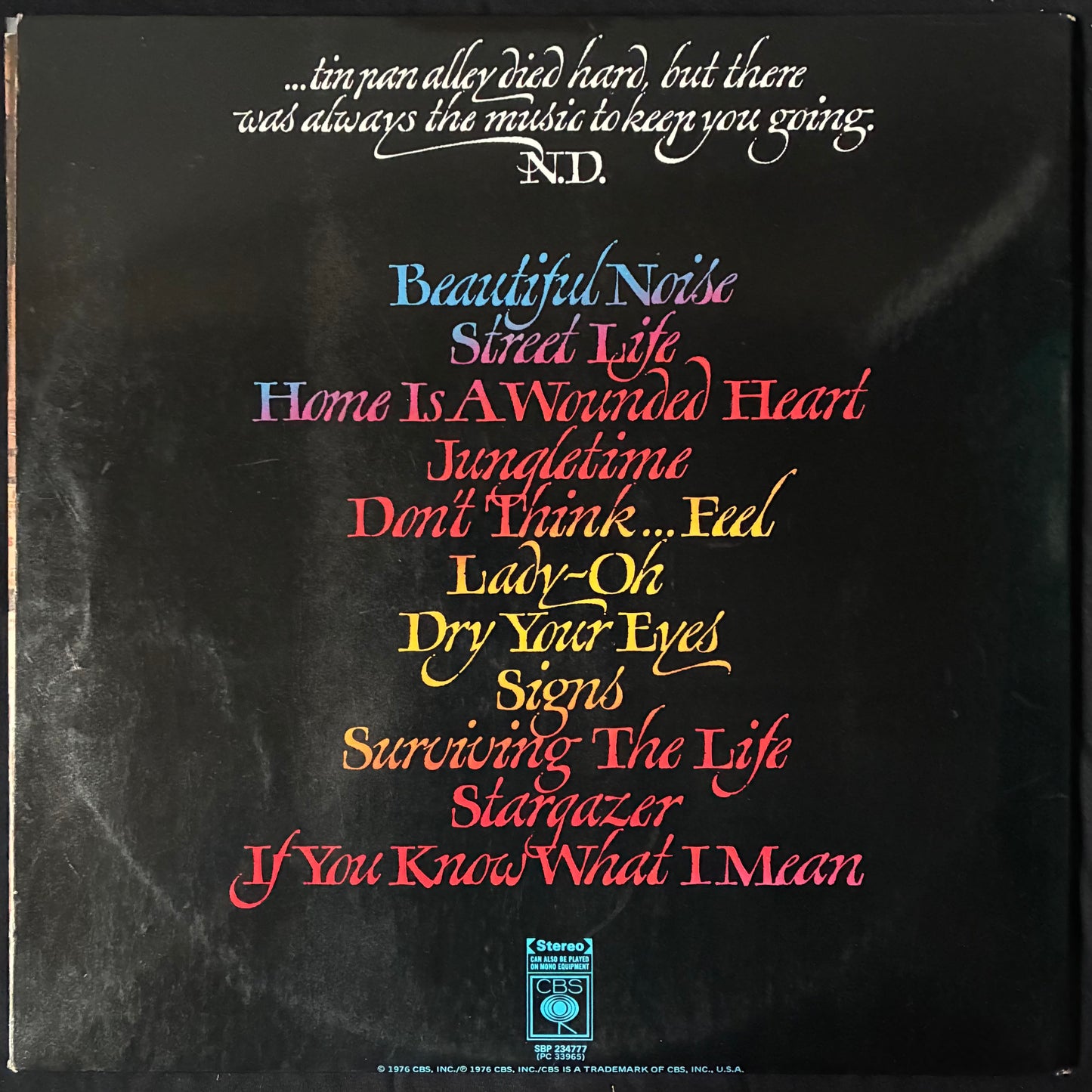 NEIL DIAMOND - BEAUTIFUL NOISE (USED VINYL 1976 AUS EX+/EX+)