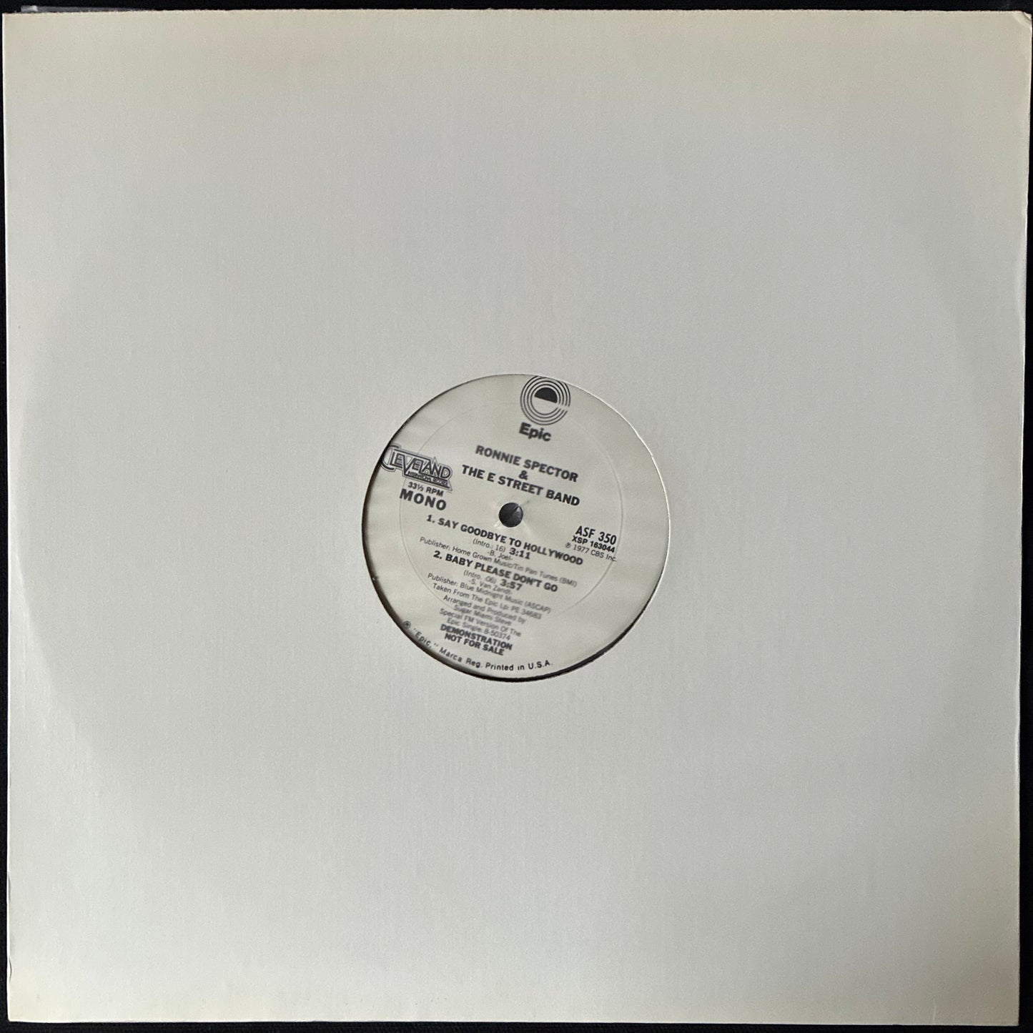 RONNIE SPECTOR - SAY GOODBYE TO HOLLYWOOD (12") (PROMO) (USED VINYL 1977 US M-)