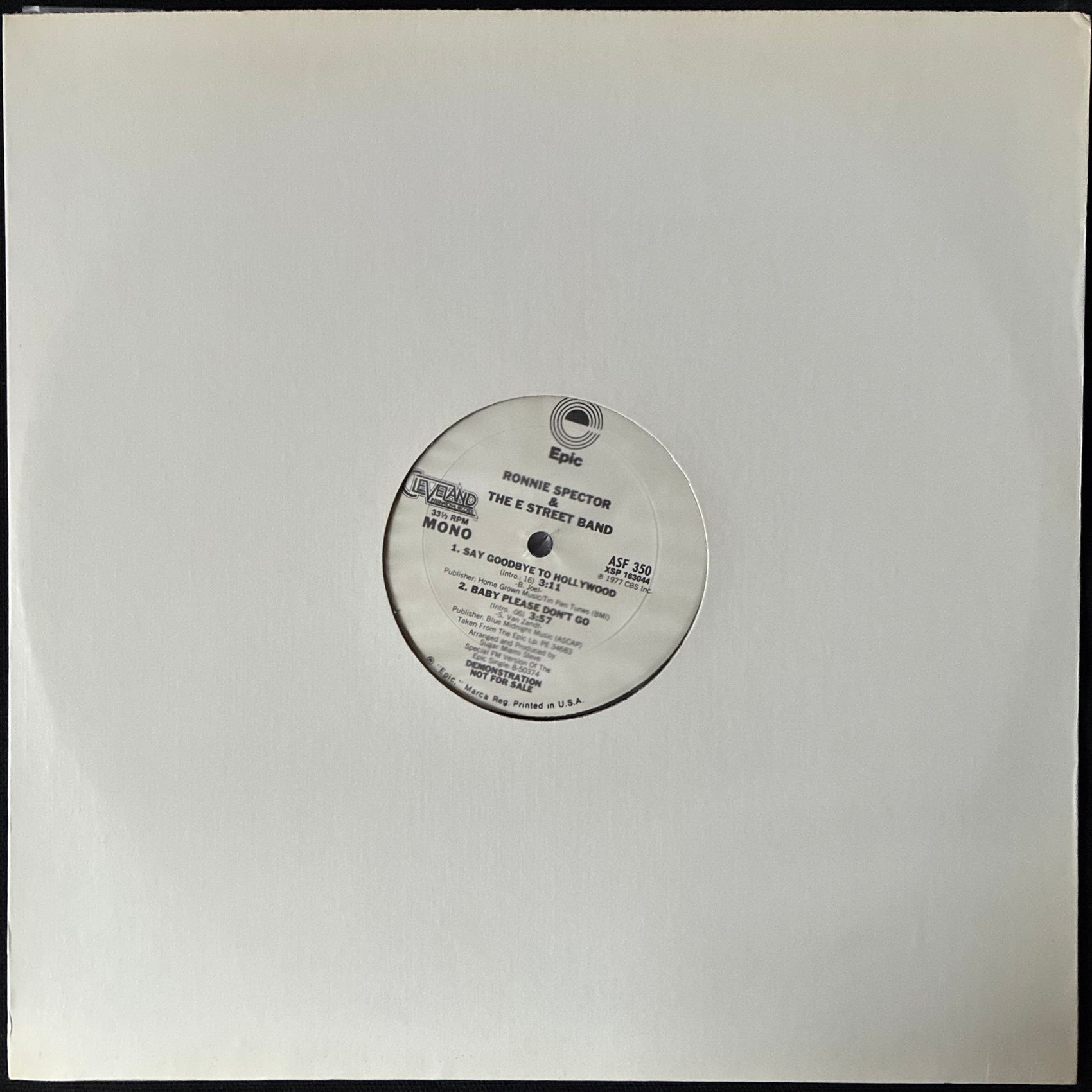 RONNIE SPECTOR - SAY GOODBYE TO HOLLYWOOD (12") (PROMO) (USED VINYL 1977 US M-)