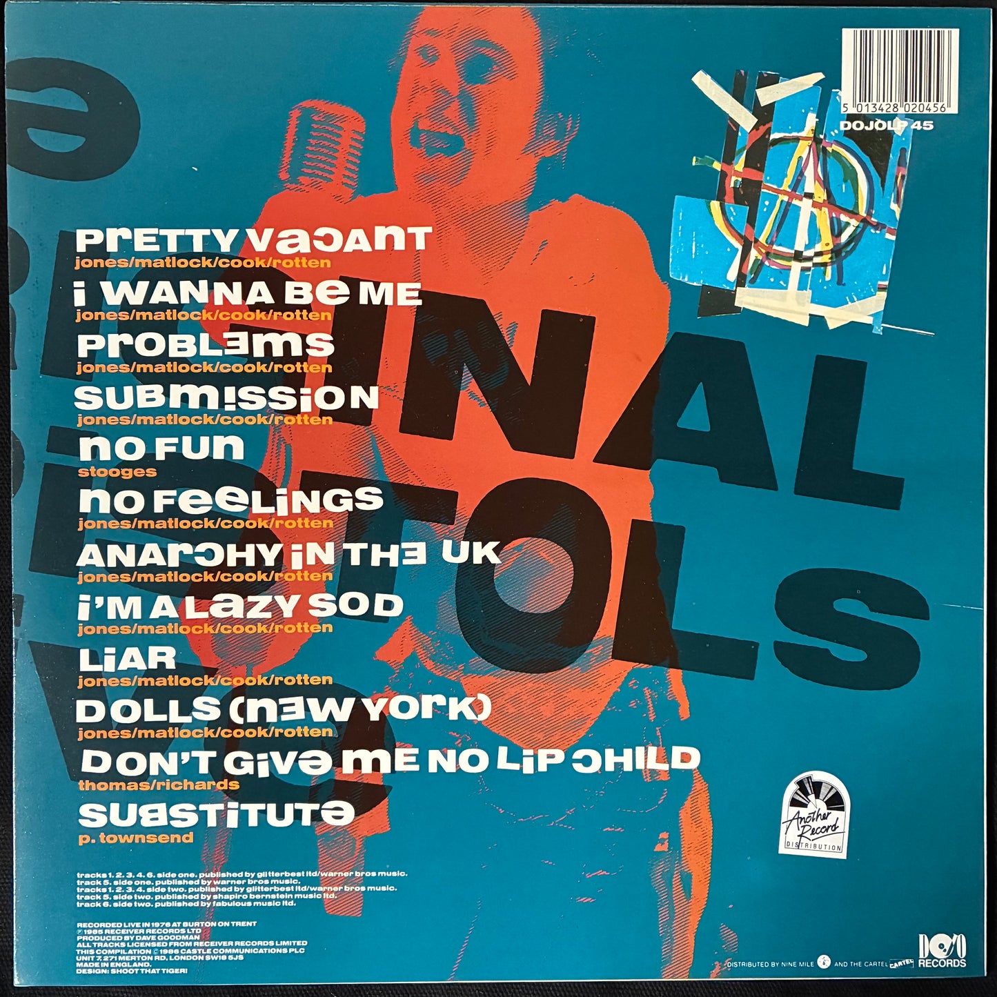 SEX PISTOLS - THE ORIGINAL PISTOLS LIVE (USED VINYL 1985 UK M-/M-)