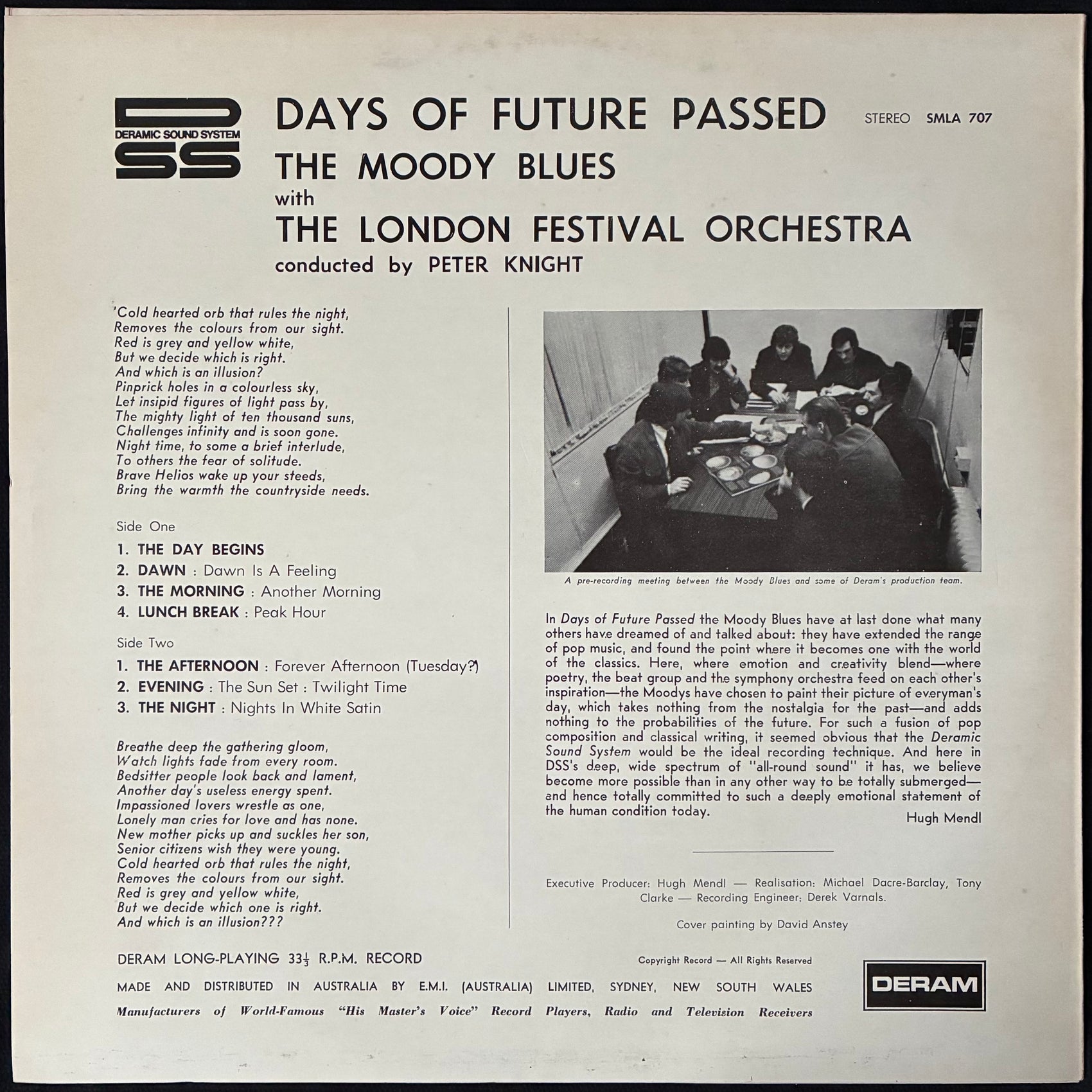 MOODY BLUES - DAYS OF FUTURE PASSED (USED VINYL 1974 AUS M-/EX+)