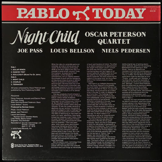 OSCAR PETERSON QUARTET - NIGHT CHILD (USED VINYL 1985 AUS M-/M-)