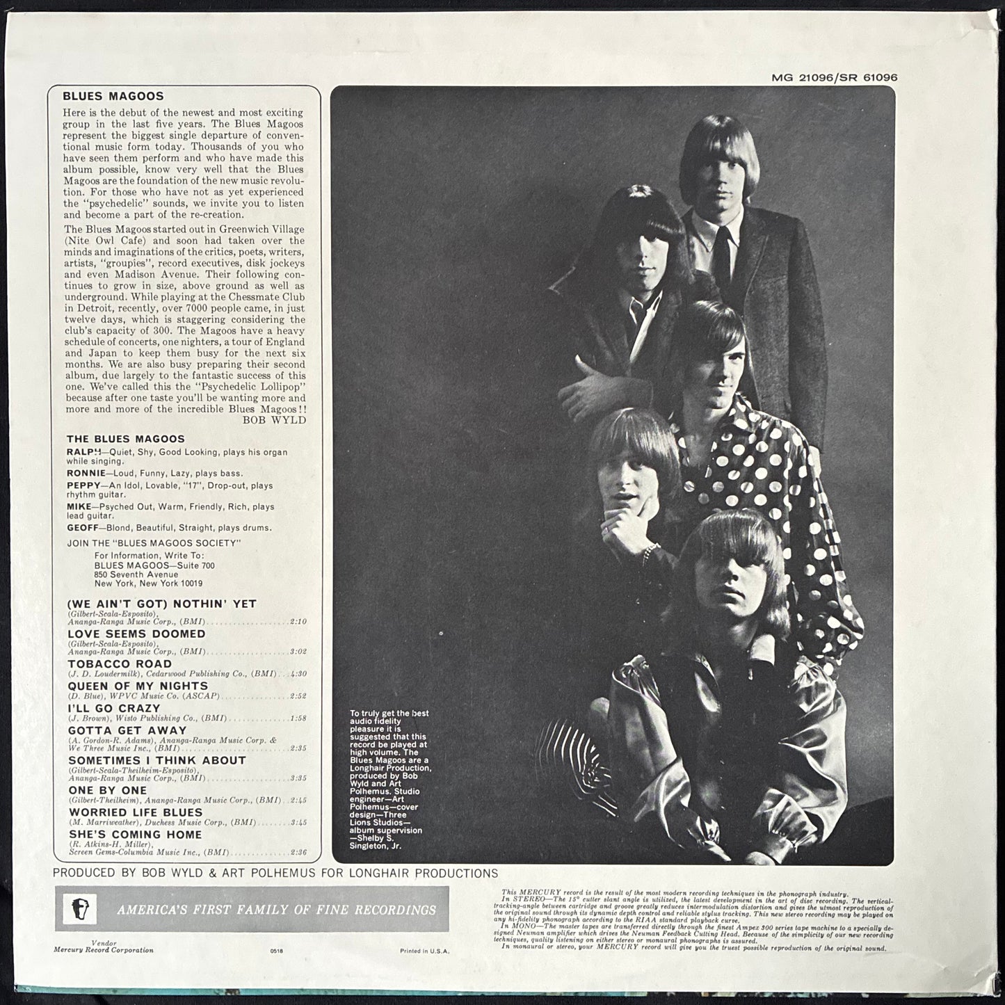 BLUES MAGOOS - PSYCHEDELIC LOLLIPOP (USED VINYL US M-/M-)
