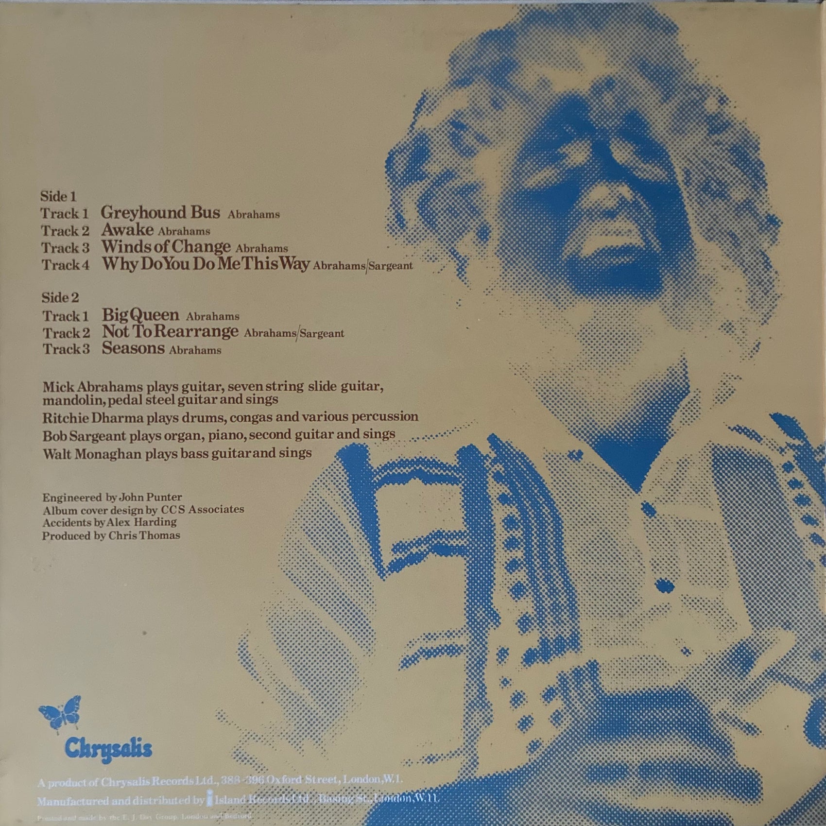 MICK ABRAHAMS - MICK ABRAHAMS (FIRST PRSSSING) (USED VINYL 1971 UK EX+/EX)