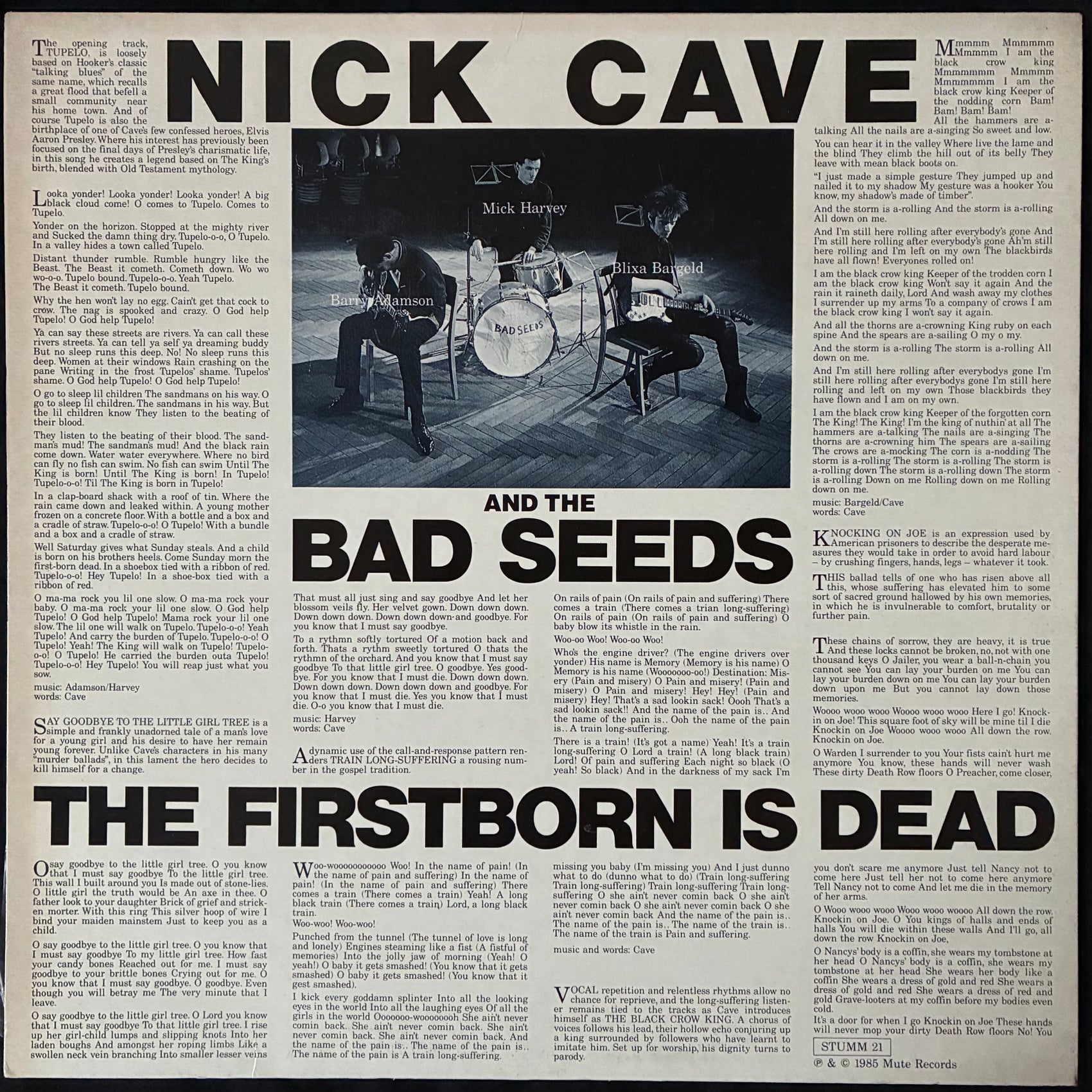 NICK CAVE - THE FIRSTBORN IS DEAD (FIRST PRESSING) (USED VINYL 1985 UK M-/EX+)