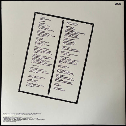 GENESIS - THREE SIDES LIVE (2LP) (FIRST PRESSING) (USED VINYL 1982 JAPAN M-/M-)
