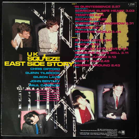 UK SQUEEZE - EAST SIDE STORY (USED VINYL 1981 AUS M-/M-)