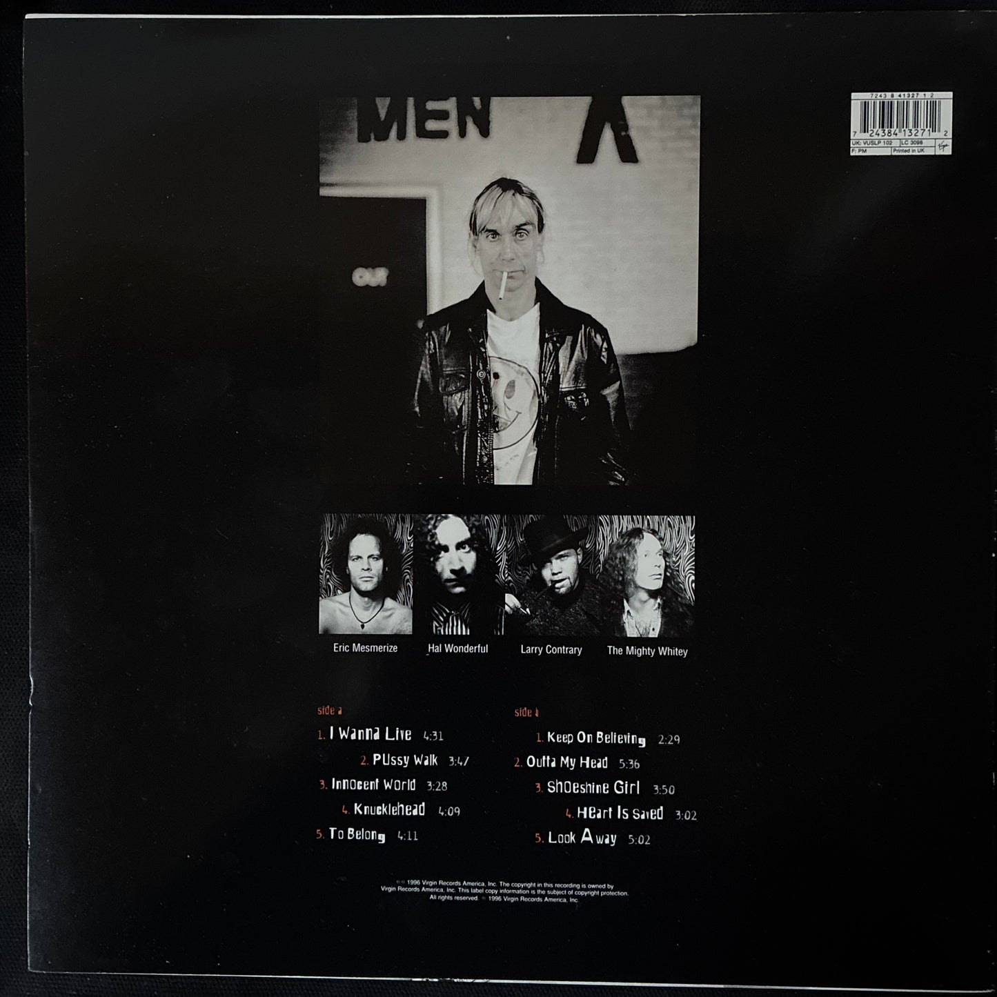 IGGY POP - NAUGHTY LITTLE DOGGIE (FIRST PRESSING) (USED VINYL 1996 UK/EU M-/M-)