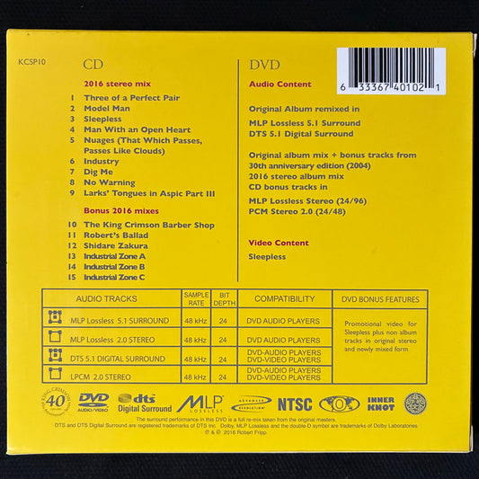 KING CRIMSON - THREE OF A PERFECT PAIR : 40TH ANNIVERSARY (CD+DVD) (USED CD/DVD 2016 UK/EU M-/M-)