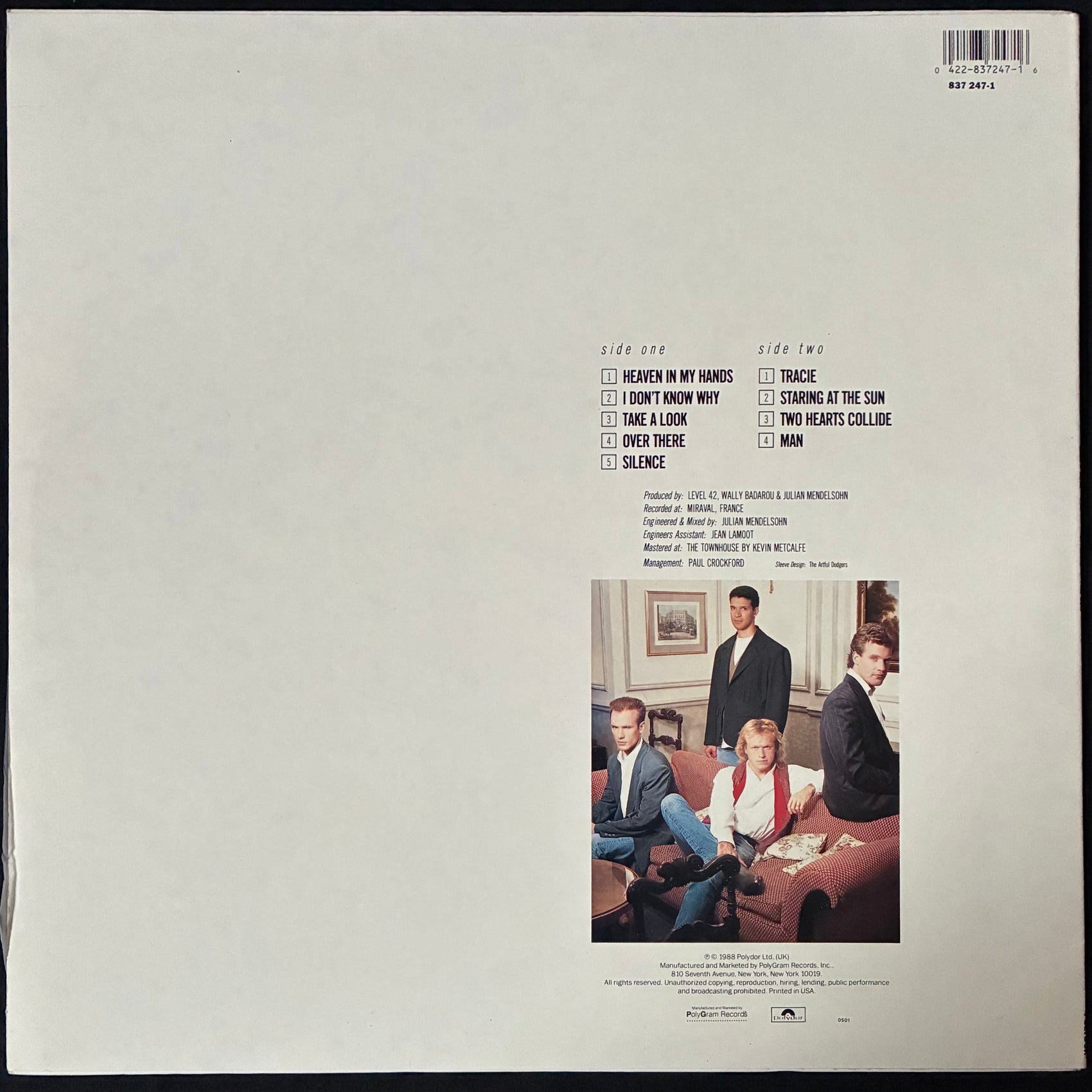 LEVEL 42 - STARING AT THE SUN (USED VINYL 1988 US M-/M-)