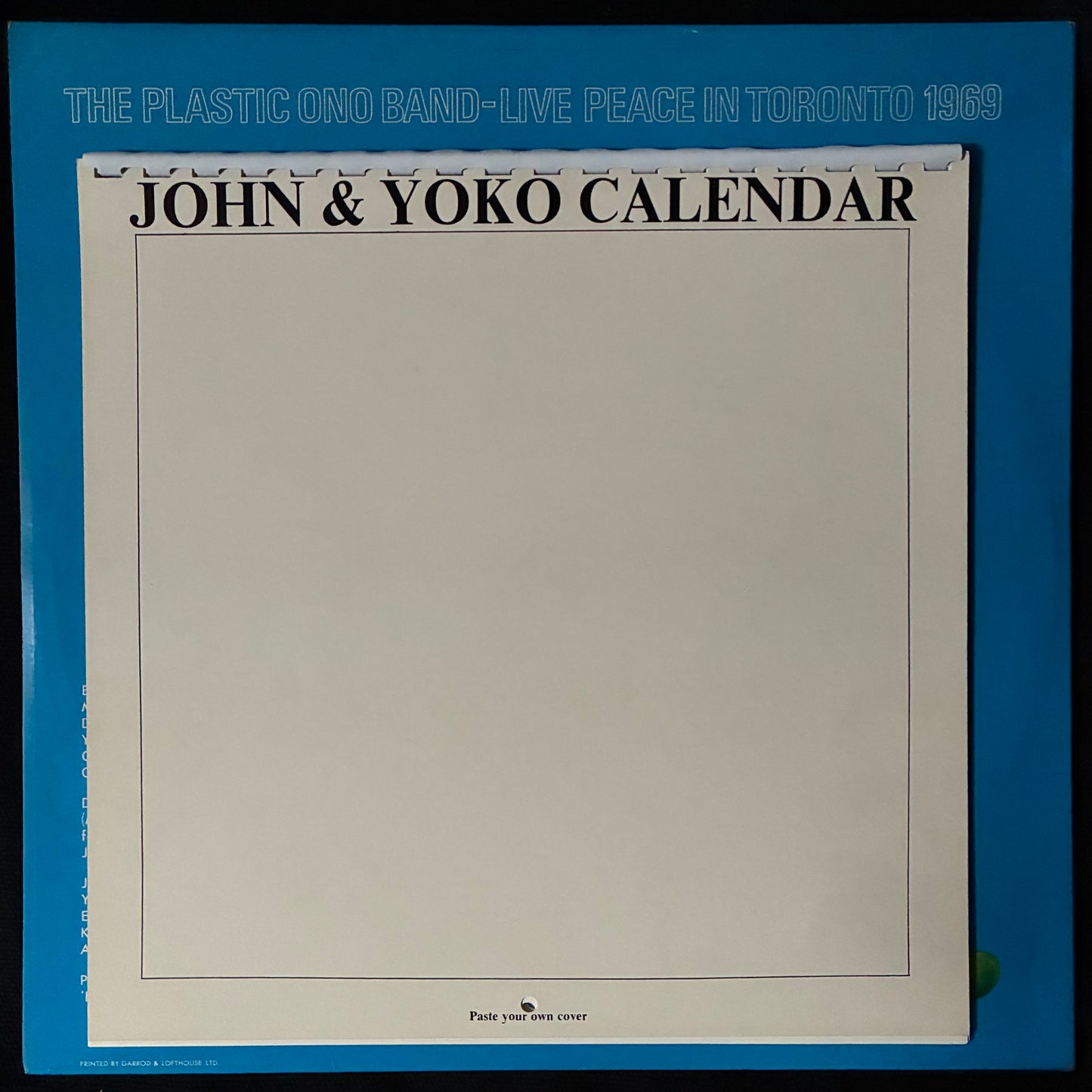 PLASTIC ONO BAND - LIVE PEACE IN TORONTO 1969 (LP+CALENDAR) (USED VINYL 1969 UK EX+/EX+)