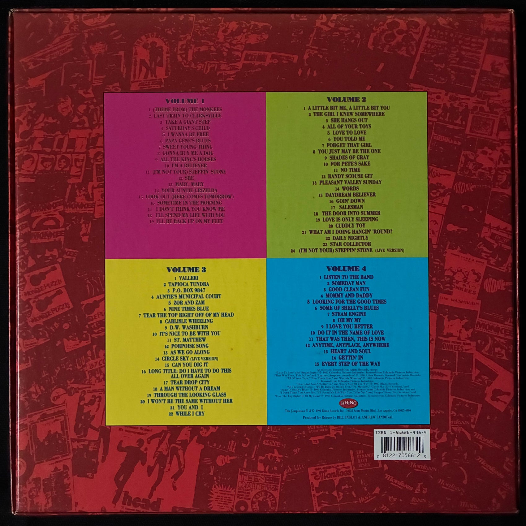 MONKEES -  LISTEN TO THE BAND (4CD BOX SET) (USED CD SET 1991 US M-/M-)