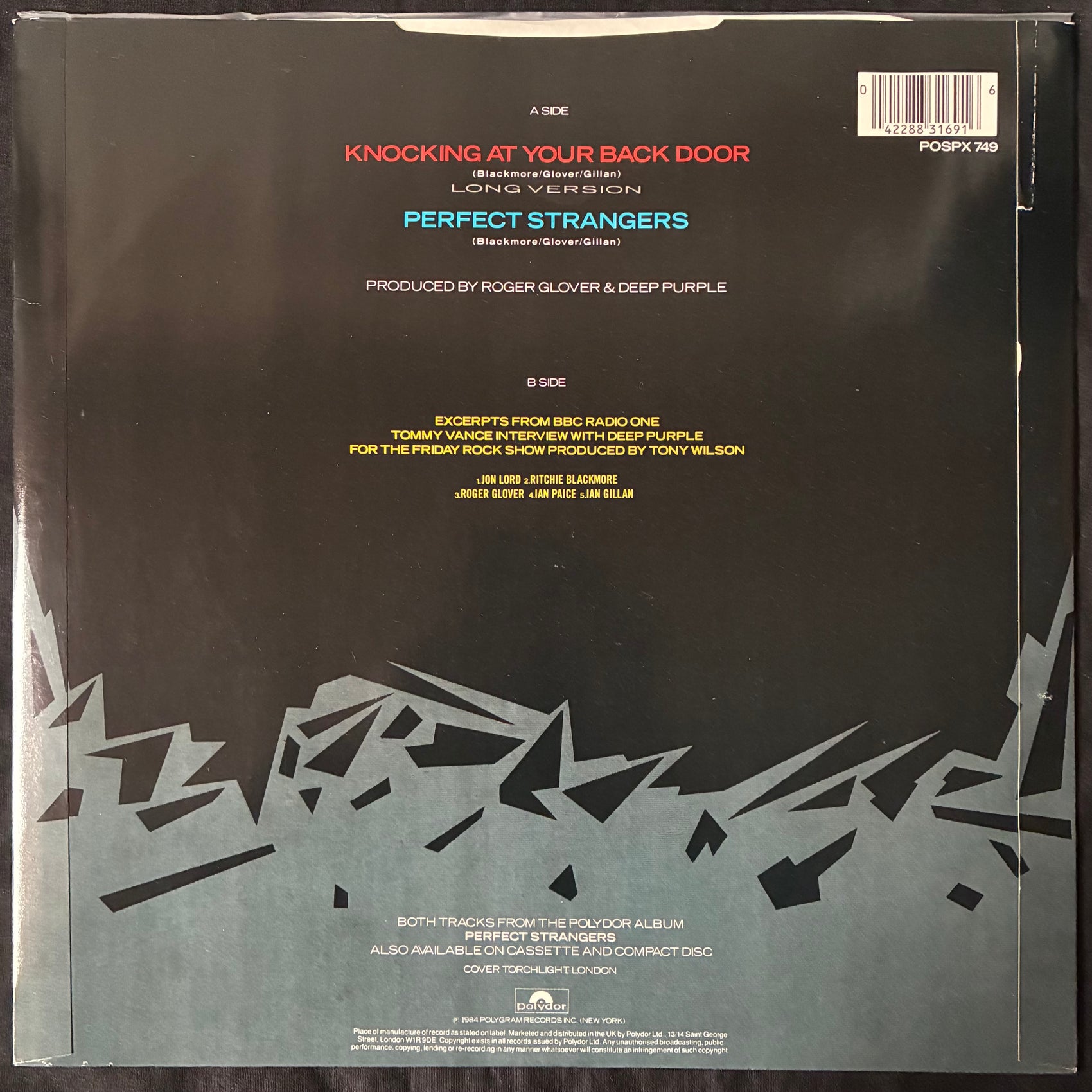 DEEP PURPLE - KNOCKING AT YOUR BACK DOOR (12") (USED VINYL 1985 UK M-/M-)