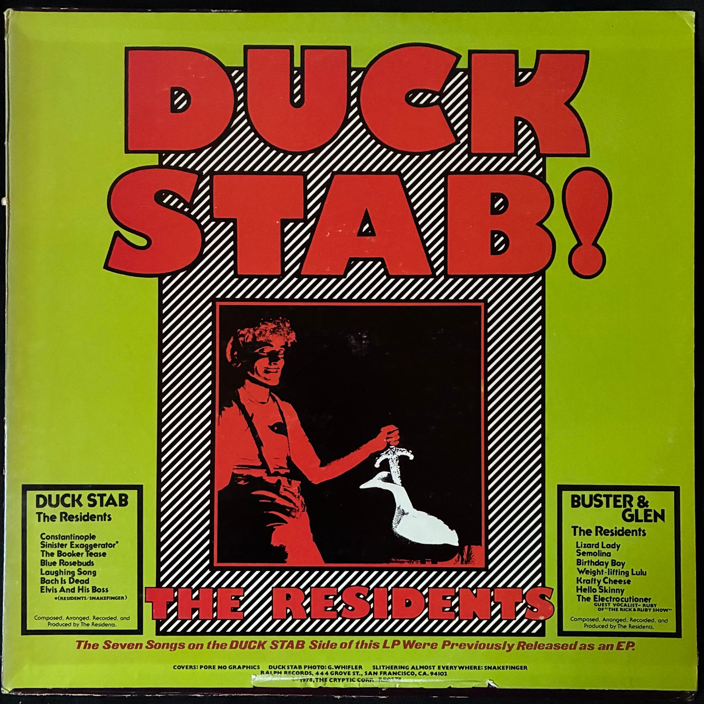 RESIDENTS - BUSTER & GLEN (USED VINYL 1978 US EX+/EX)