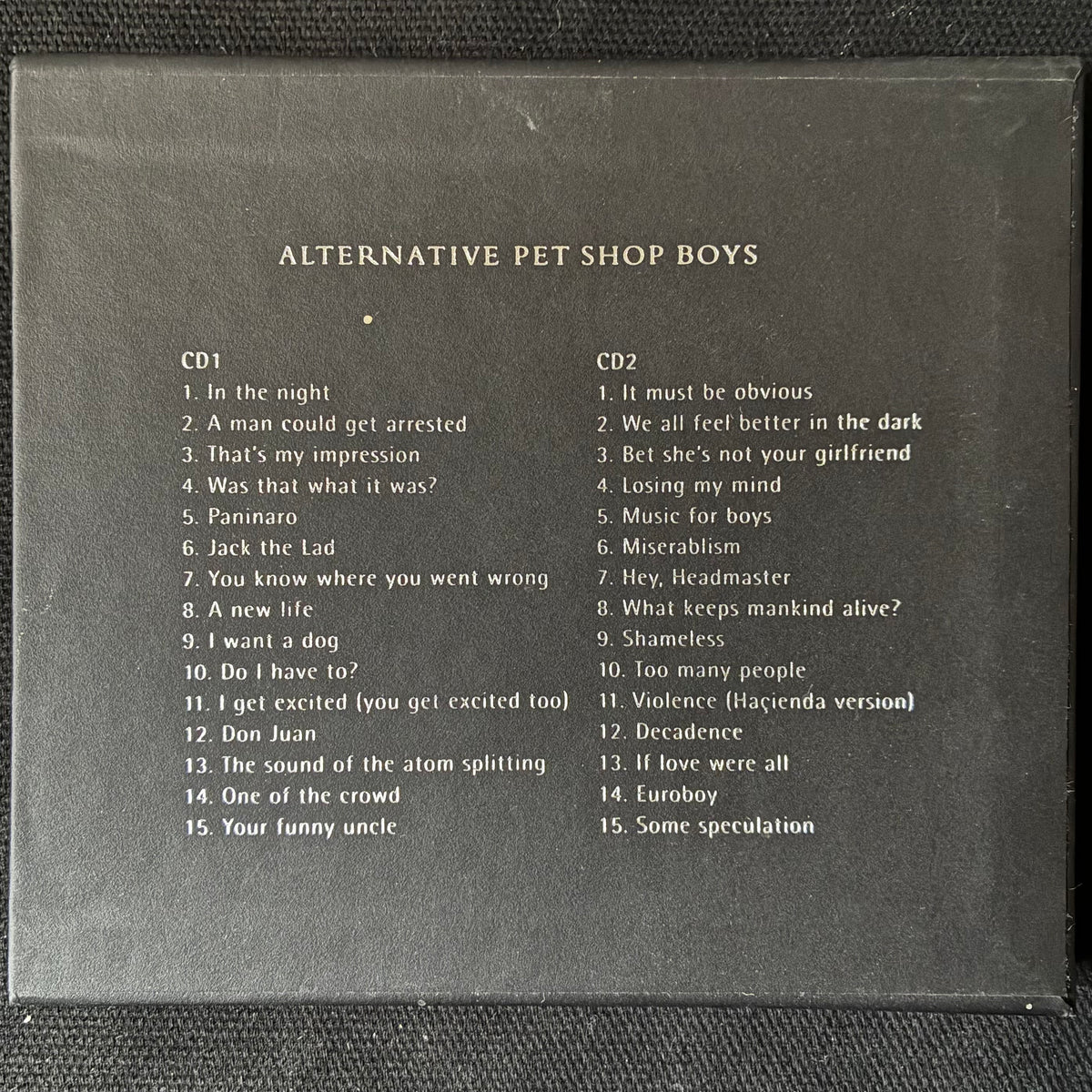 PET SHOP BOYS - ALTERNATIVE PET SHOP BOYS (2CD BOX SET) (USED CD 1995 USA/EU M-/M-)