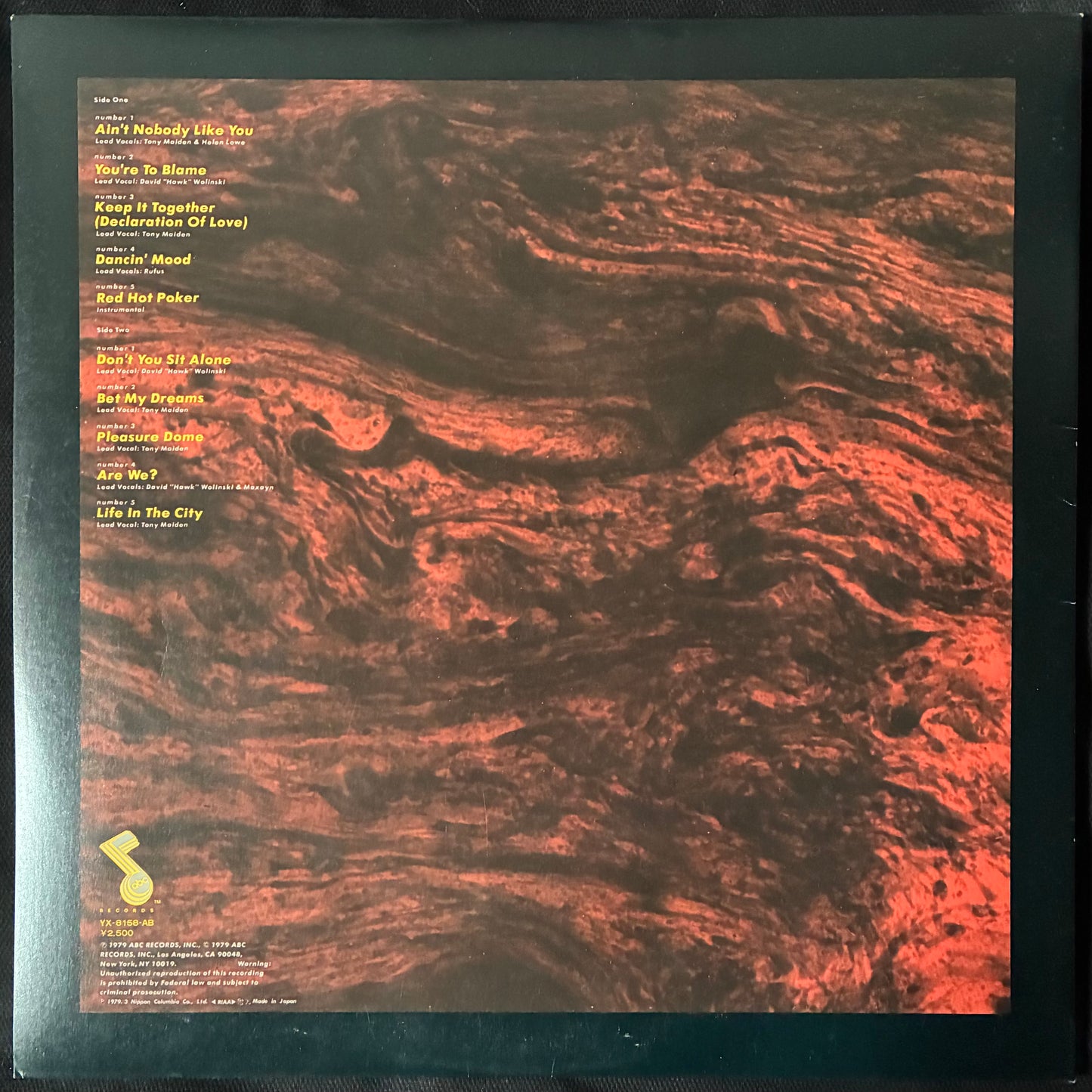 RUFUS - NUMBERS (USED VINYL 1979 JAPAN M-/M-)
