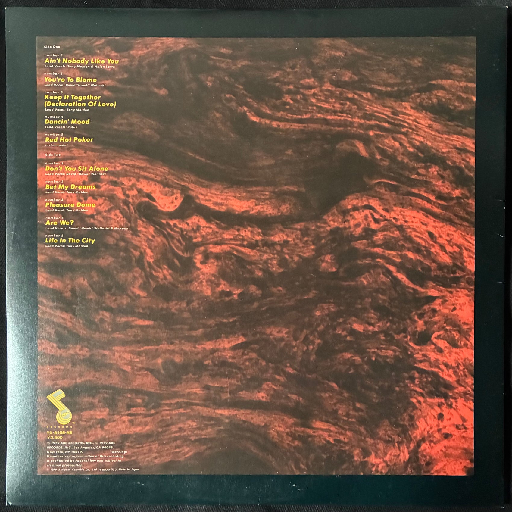 RUFUS - NUMBERS (USED VINYL 1979 JAPAN M-/M-)