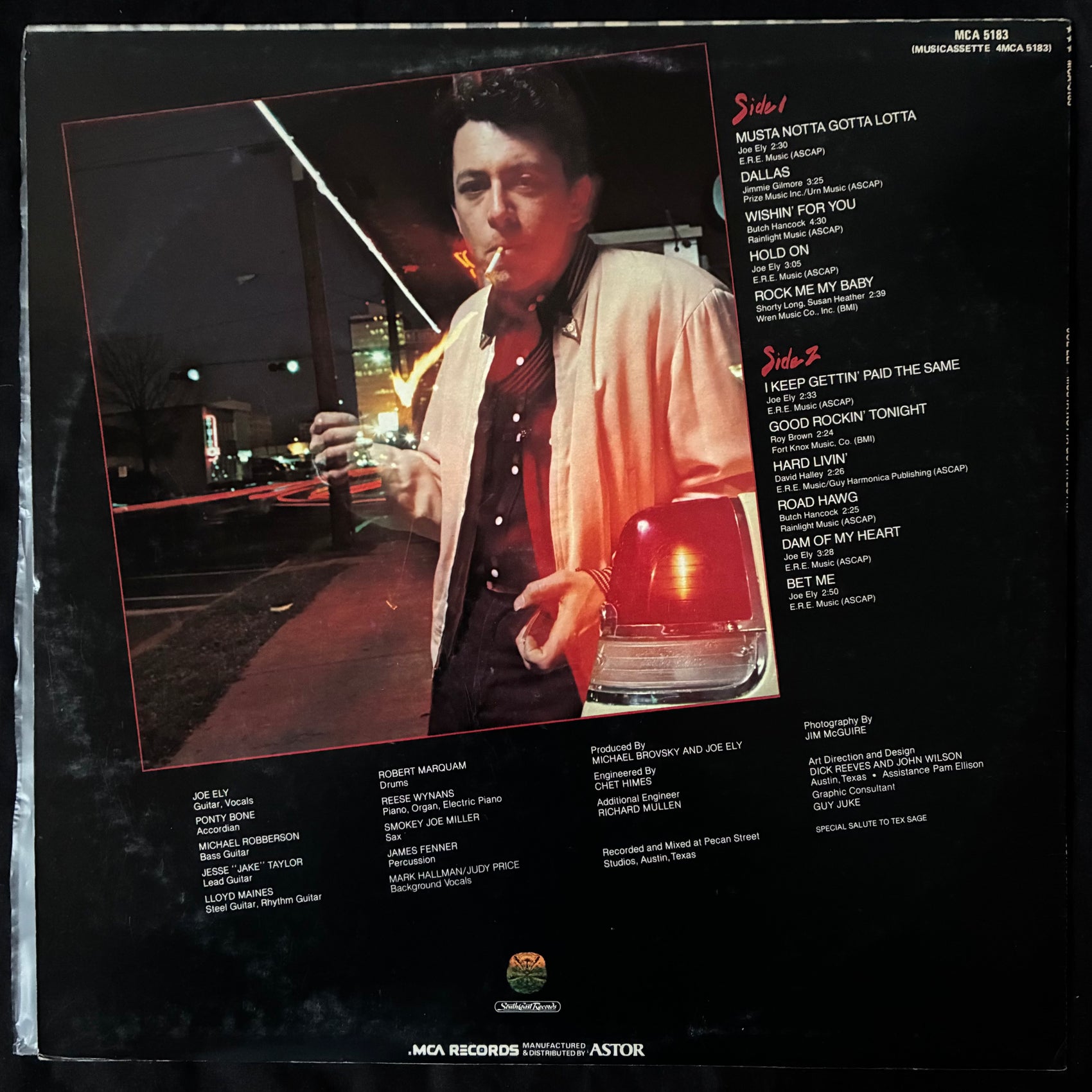 JOE ELY - MUSTA NOTTA GOTTA LOTTA (USED VINYL 1981 AUS M-/M-)