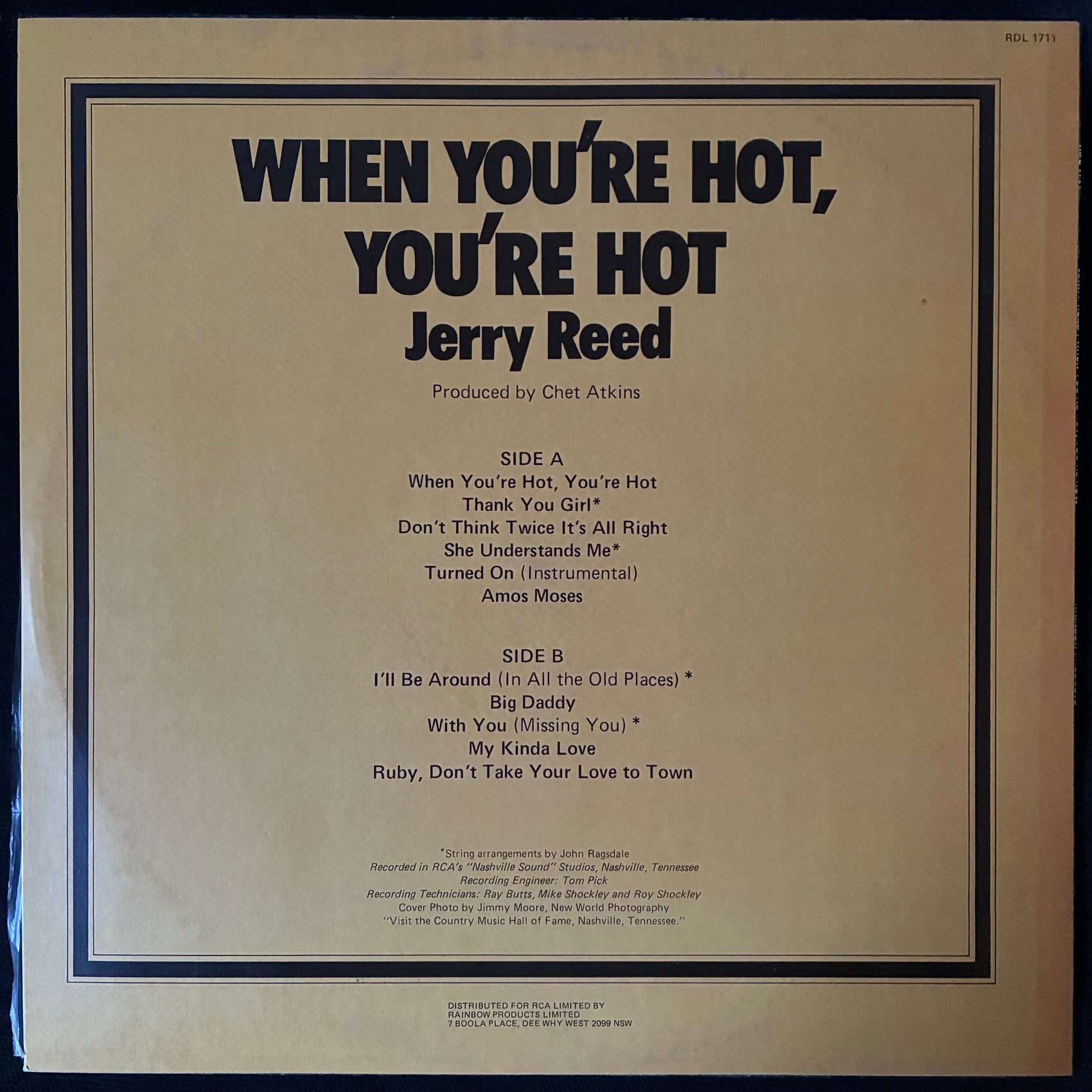JERRY REID - WHEN YOU'RE HOT, YOU'RE HOT (USED VINYL AUS M-/EX+)