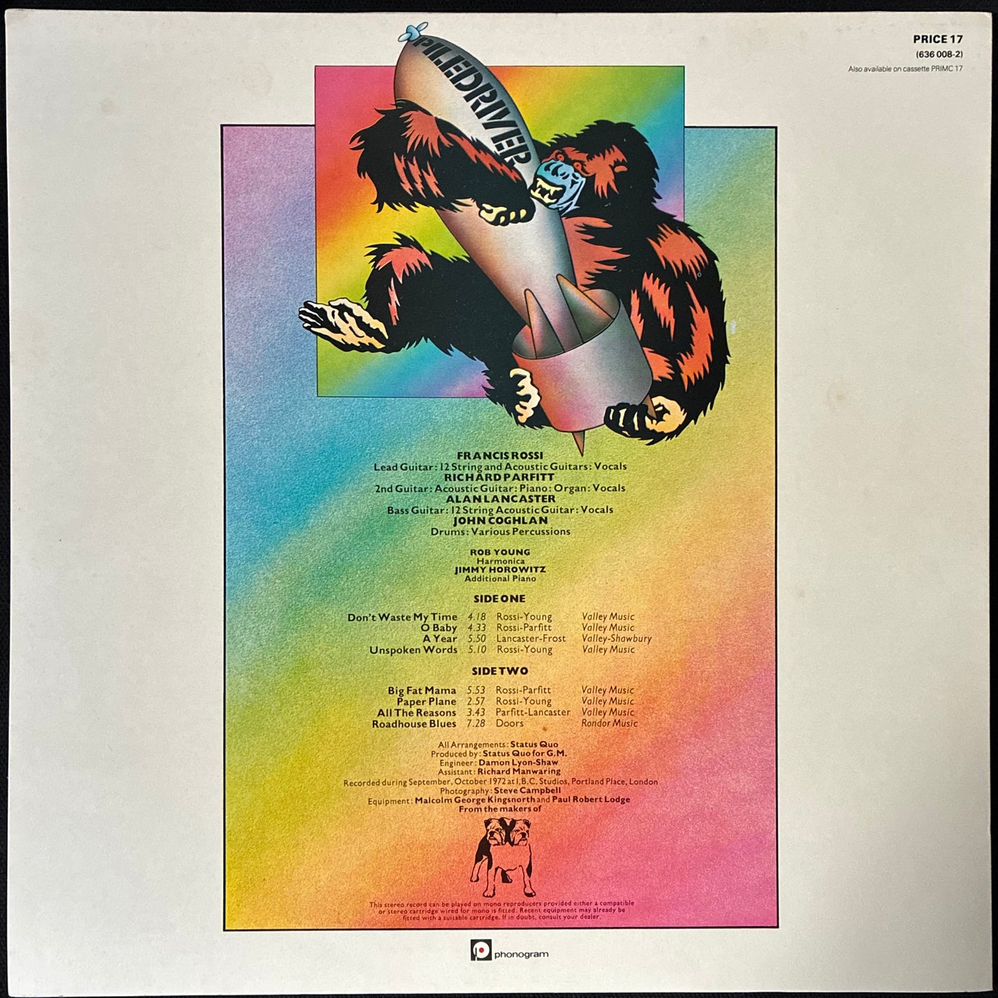 STATUS QUO - PILEDRIVER (USED VINYL 1983 UK M-/EX+)
