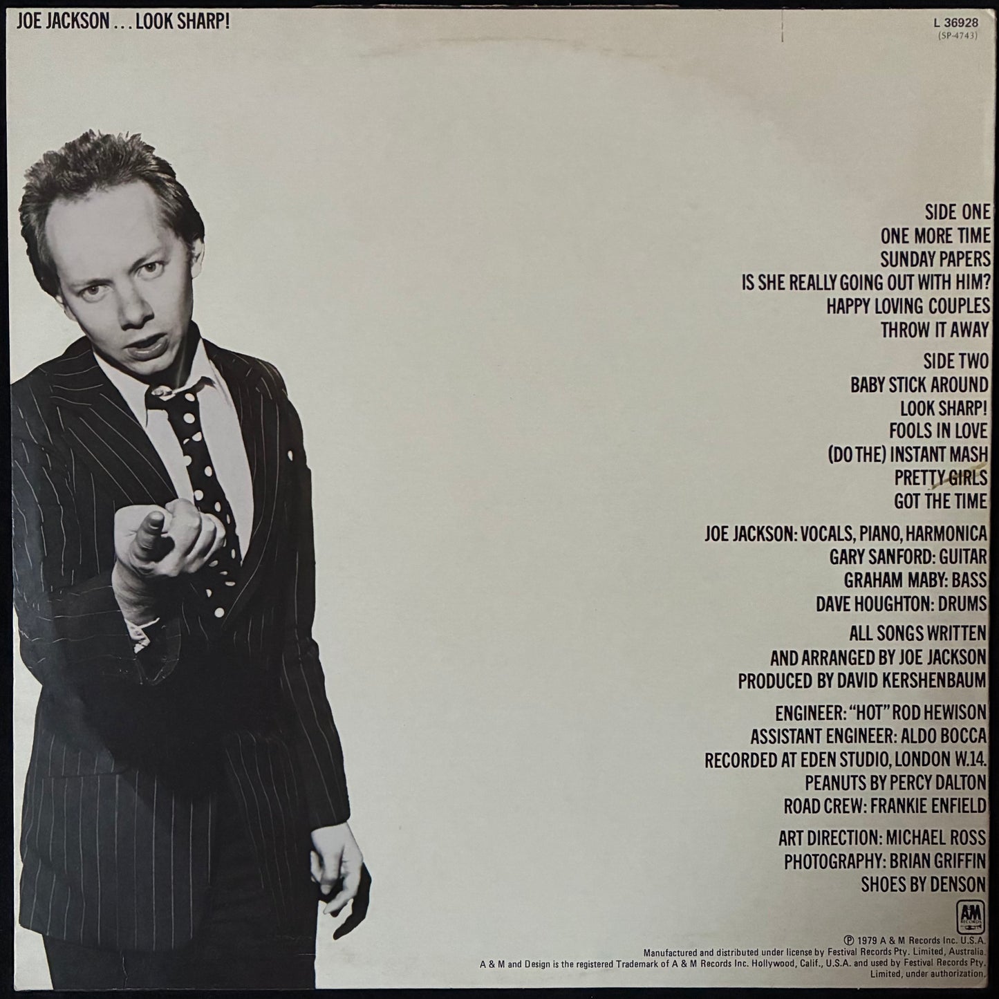 JOE JACKSON - LOOK SHARP! (USED VINYL 1979 AUS M-/EX-)