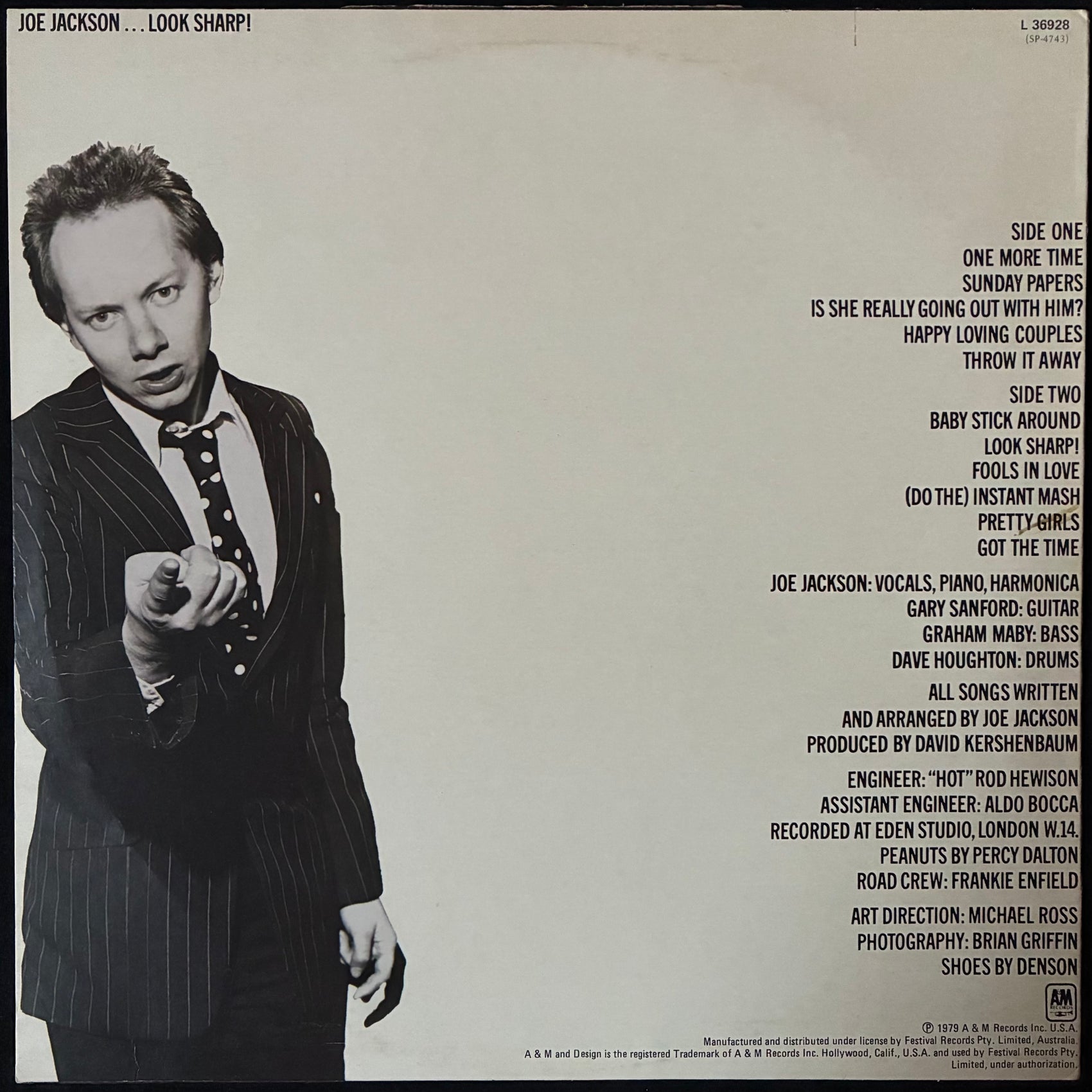 JOE JACKSON - LOOK SHARP! (USED VINYL 1979 AUS M-/EX-)