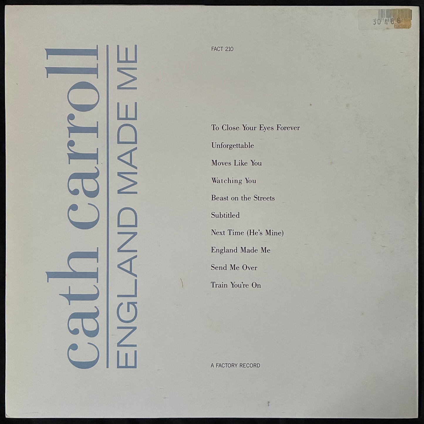 CATH CARROL - ENGLAND MADE ME (USED VINYL 1991 UK M-/EX+)