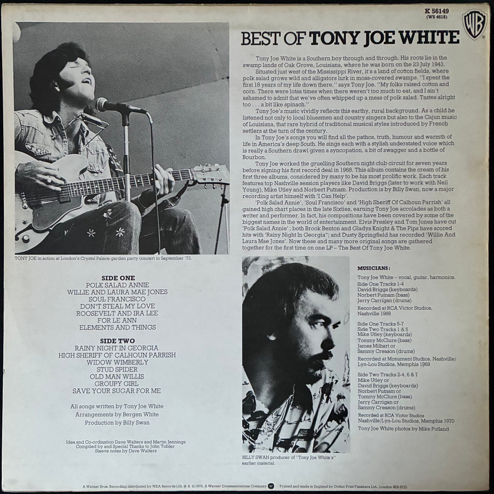 TONY JOE WHITE - BEST OF (USED VINYL M- EX+)